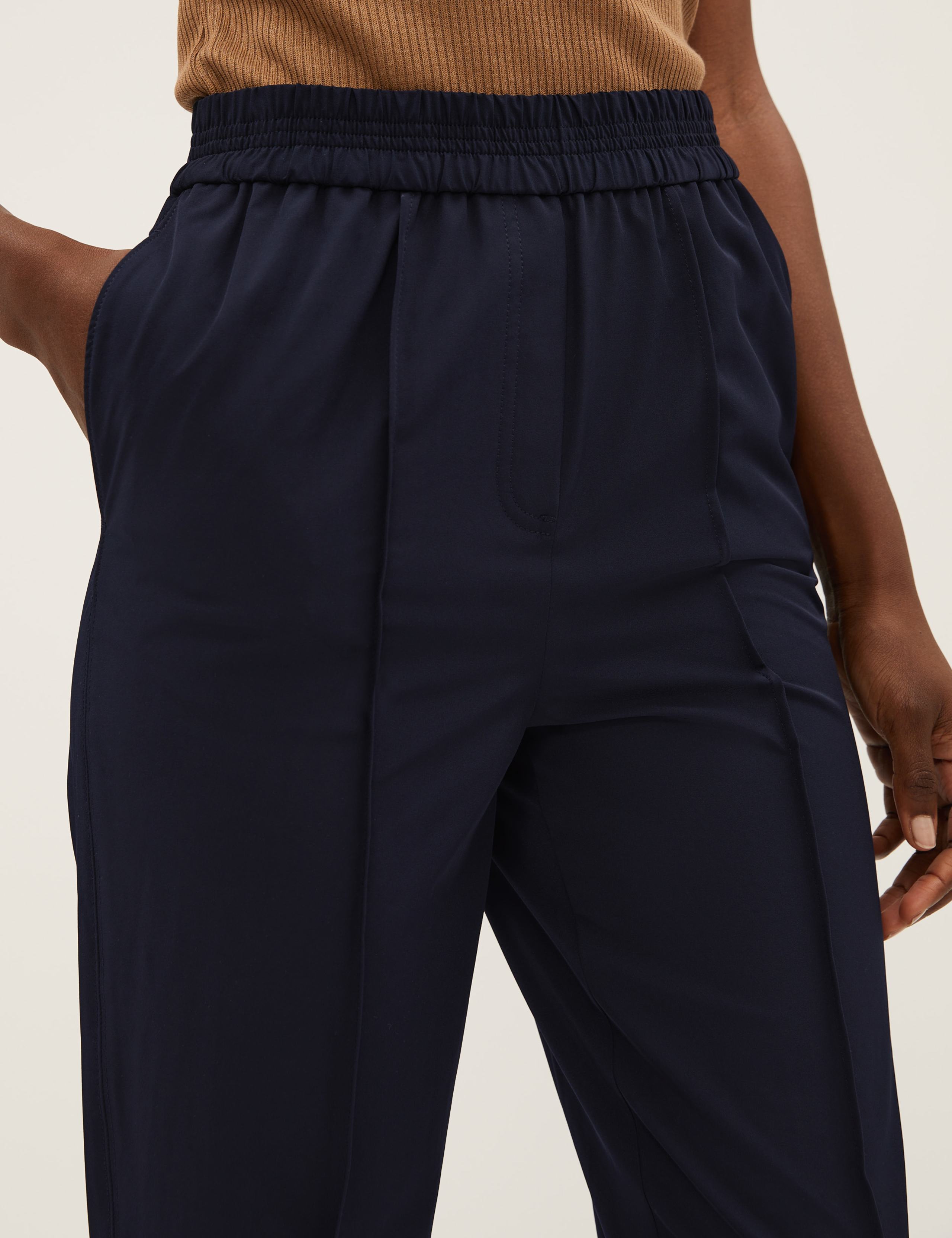 Woven Elasticated Waist Tapered Trousers 2 of 5