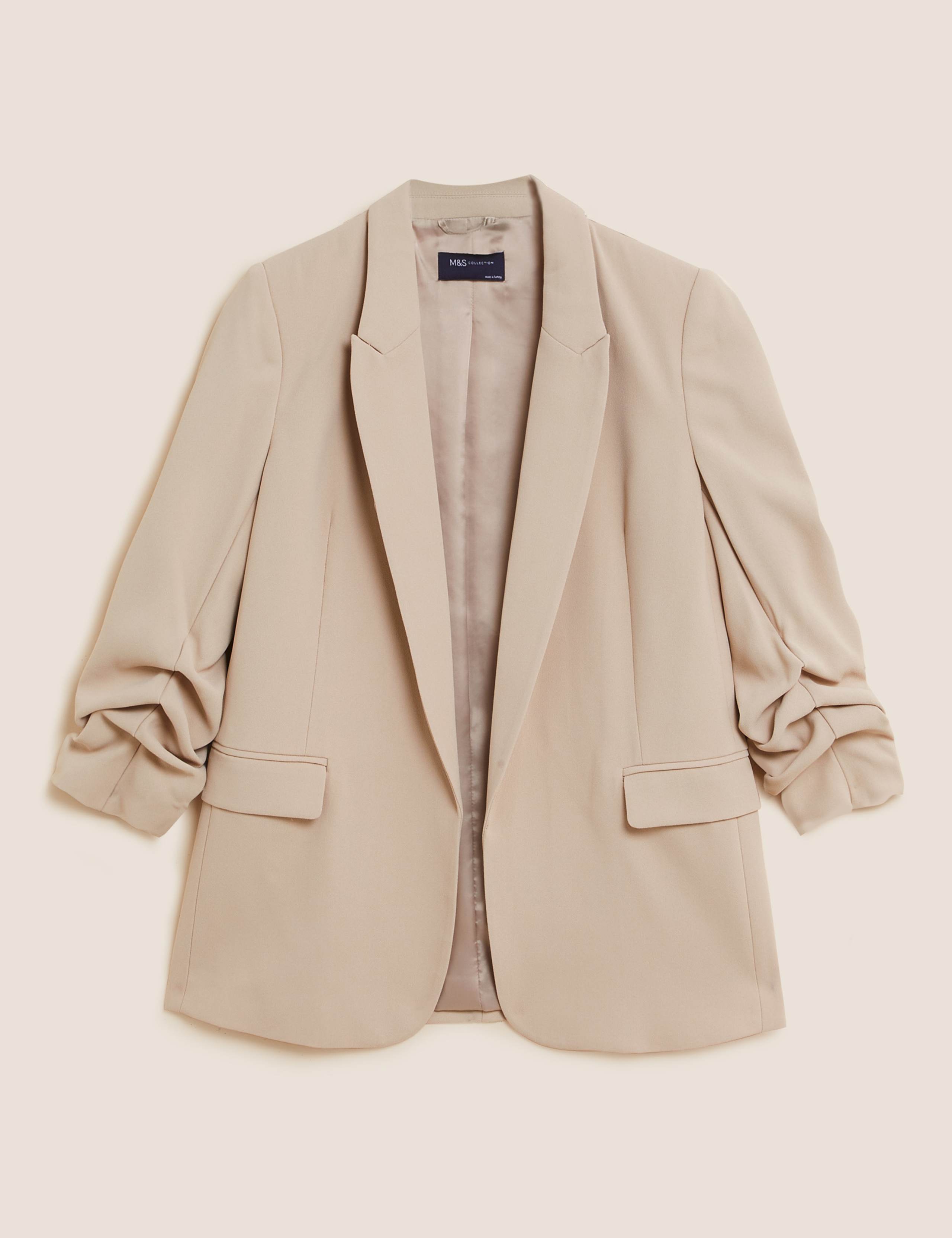 Relaxed Ruched Sleeve Blazer 2 of 5