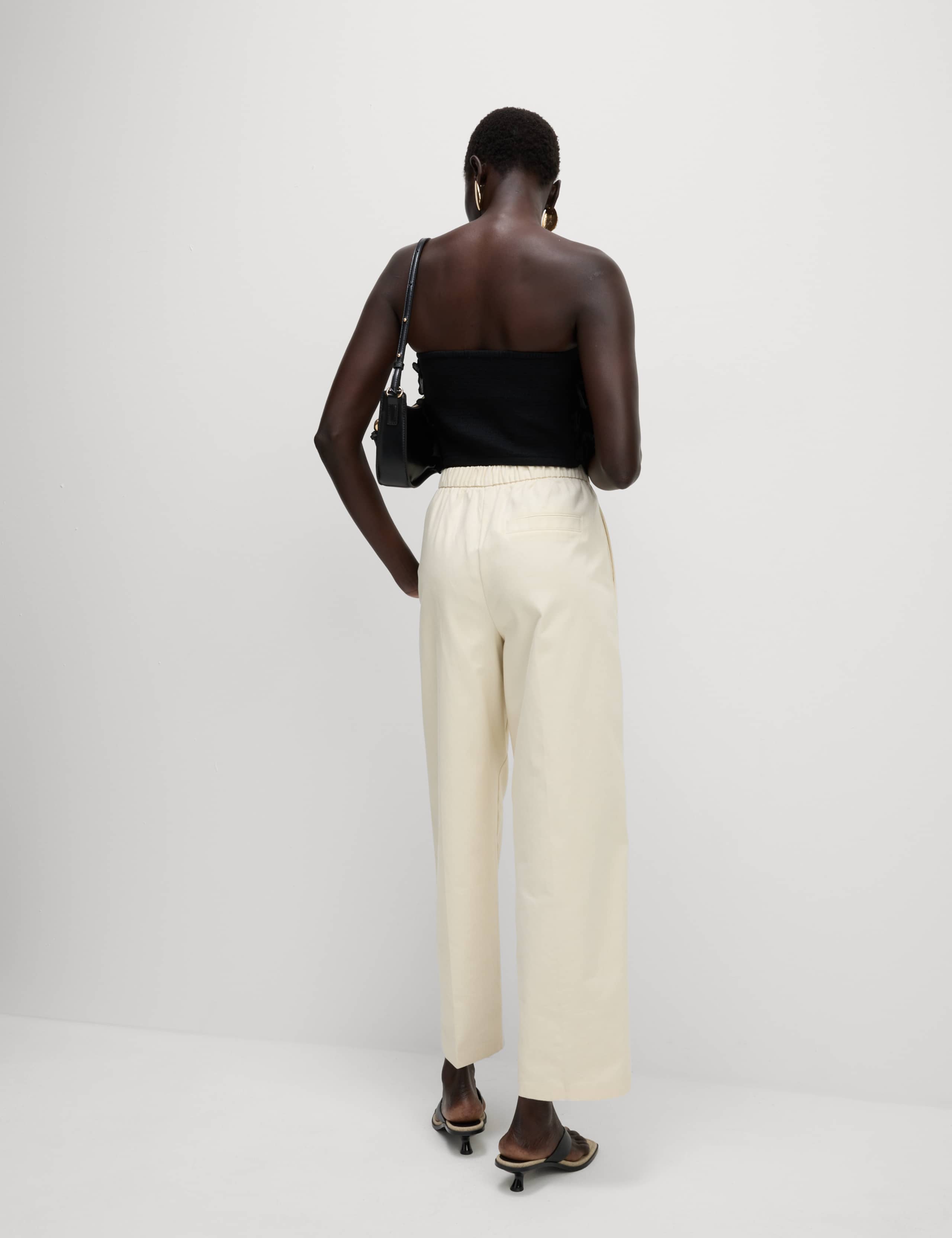 Pure Cotton Twill Barrel Leg Trousers 4 of 5
