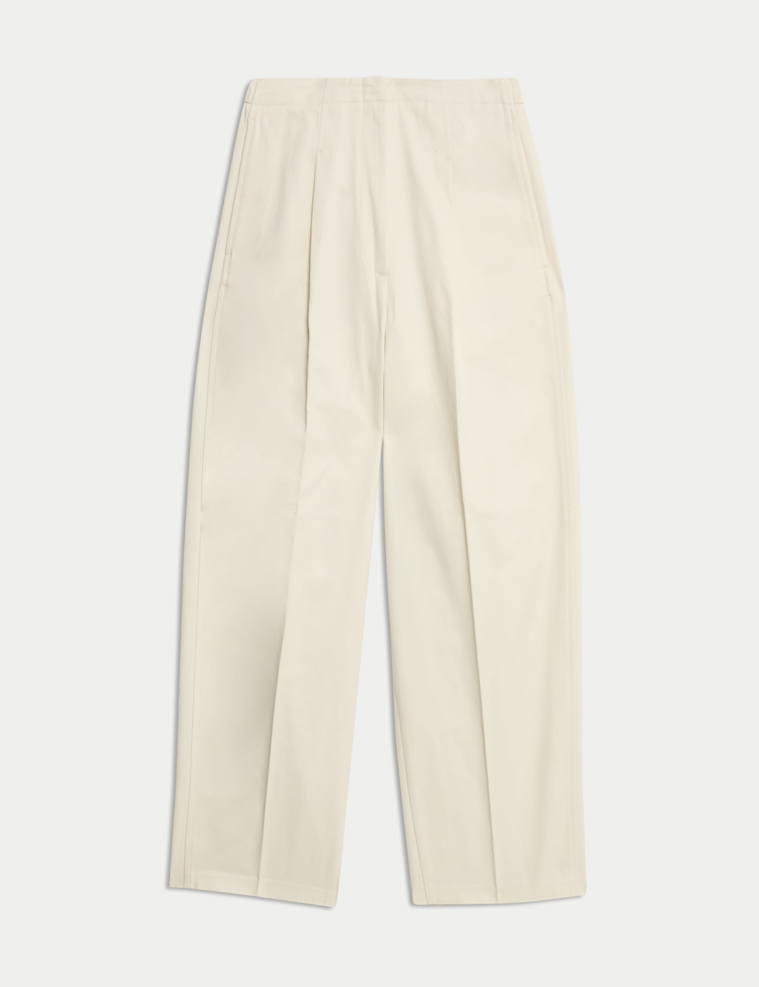 Pure Cotton Twill Barrel Leg Trousers 2 of 5