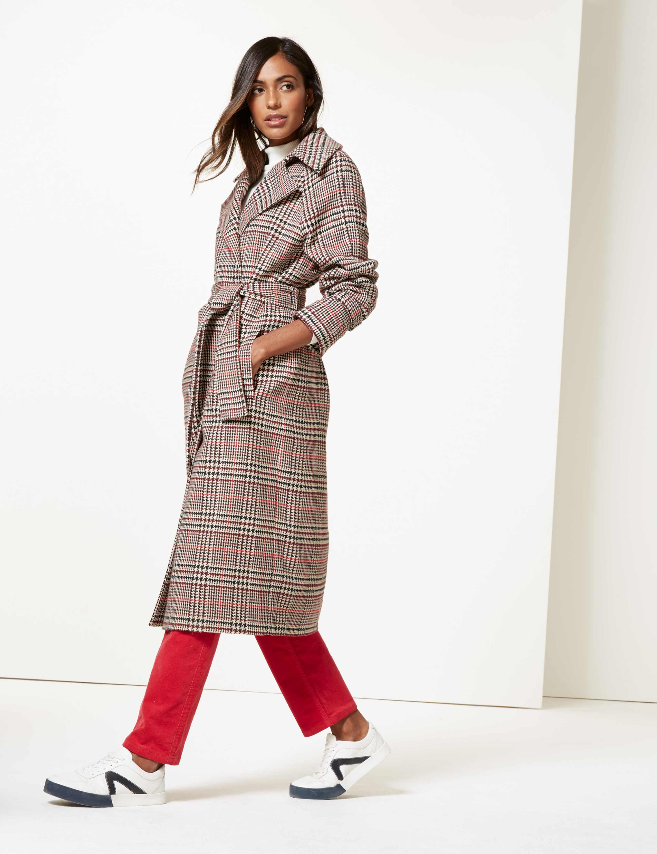 Checked Belted Coat 1 of 5