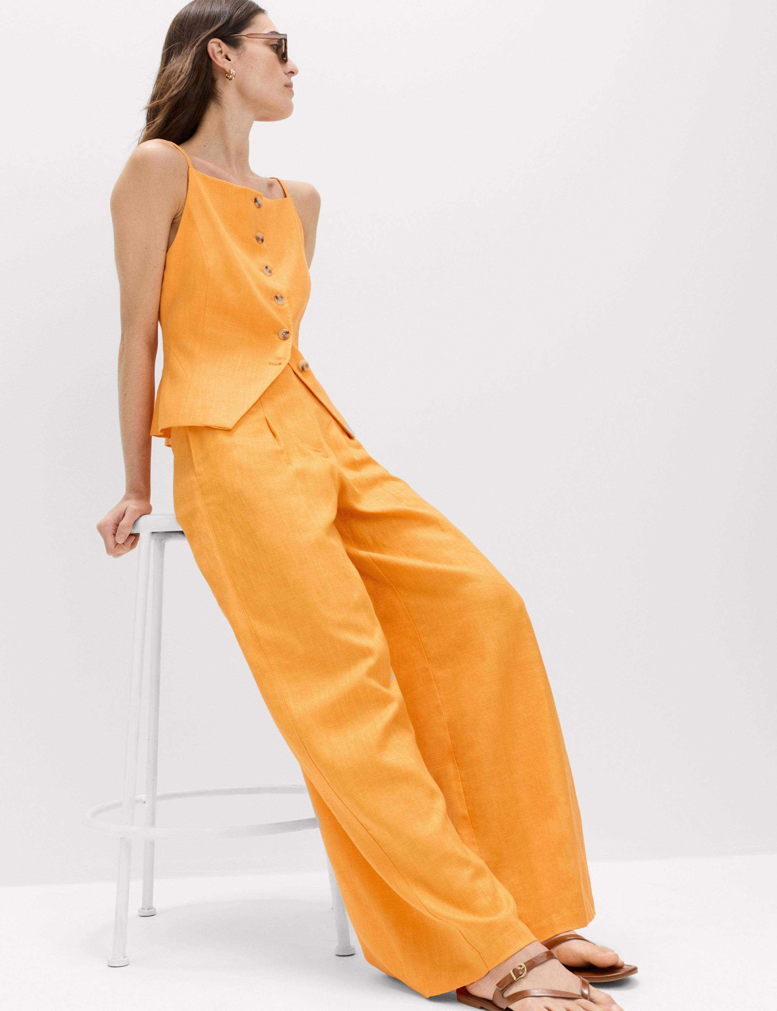 Linen Rich Tailored Wide Leg Trousers 5 of 5