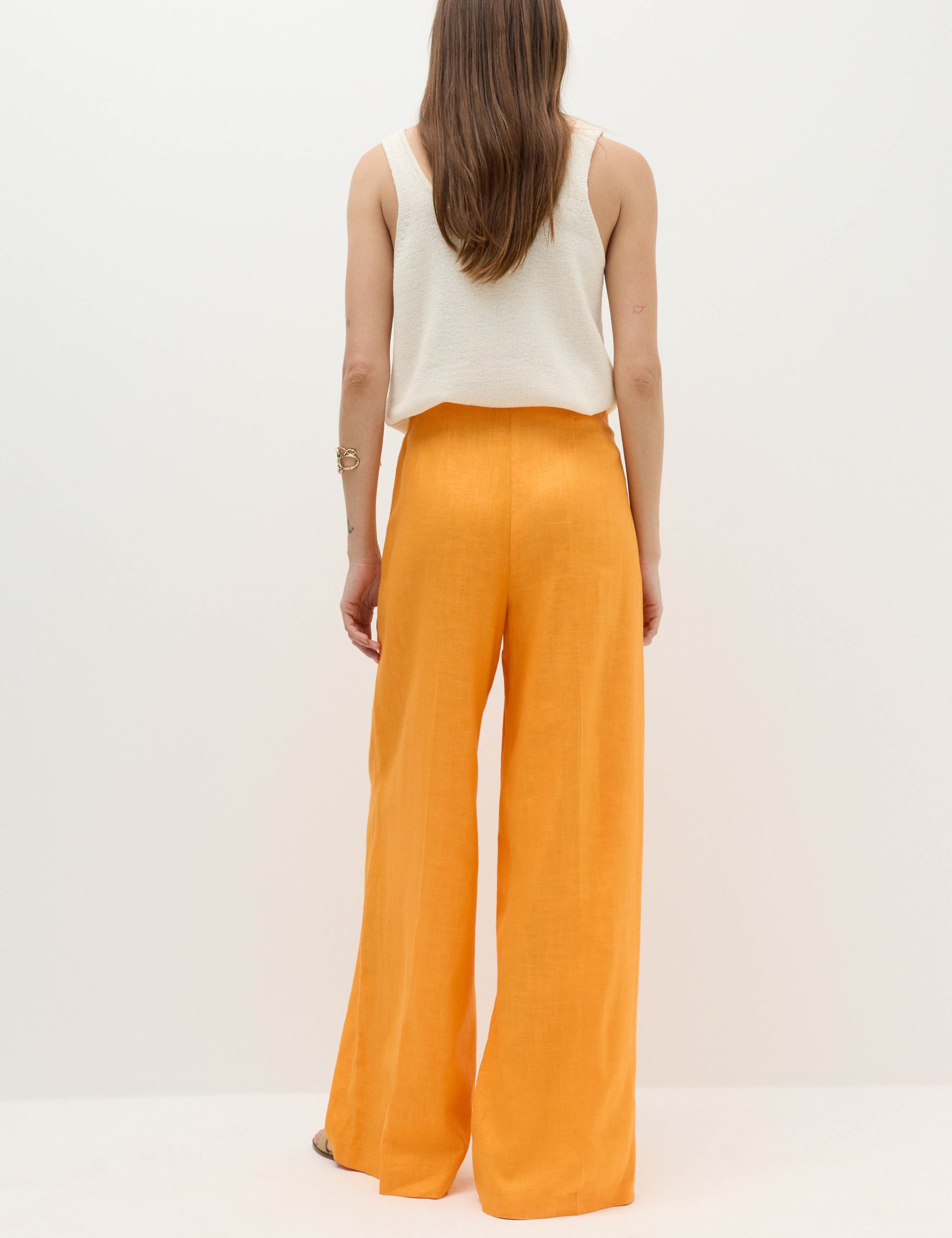 Linen Rich Tailored Wide Leg Trousers 6 of 6