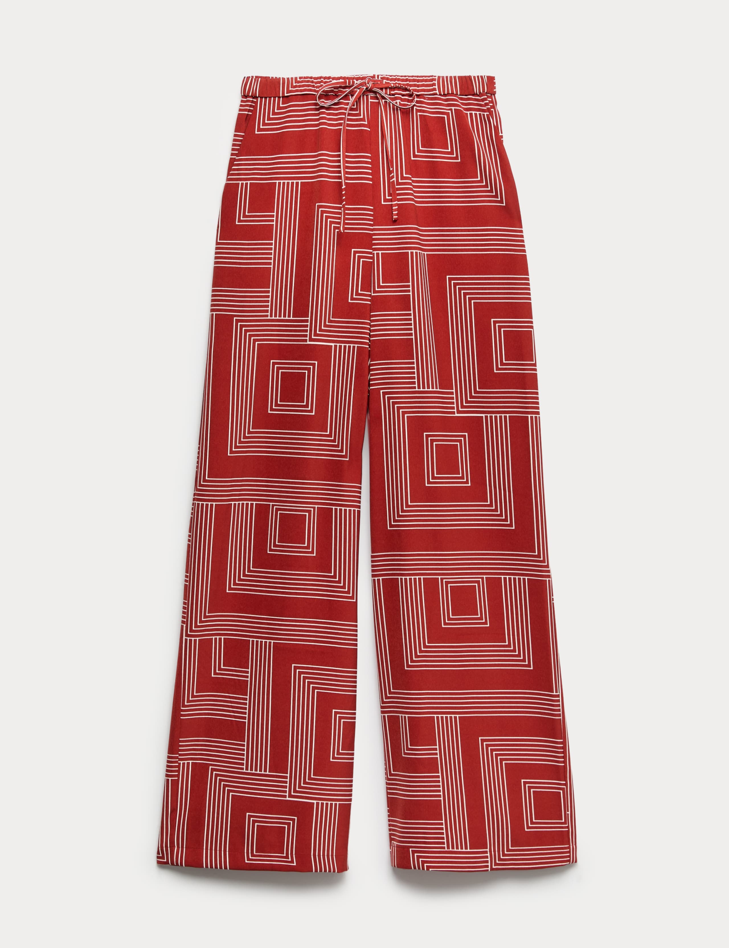 Satin Twill Printed Wide Leg Trousers 2 of 6