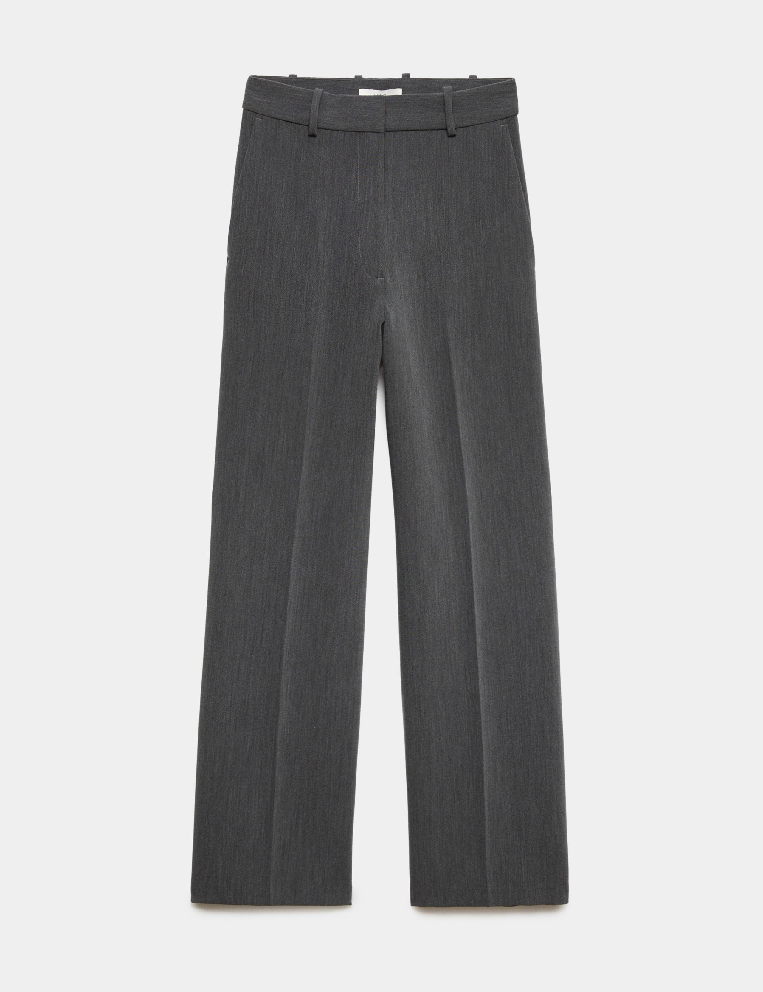 Woven Straight Leg Trousers with Stretch 1 of 1