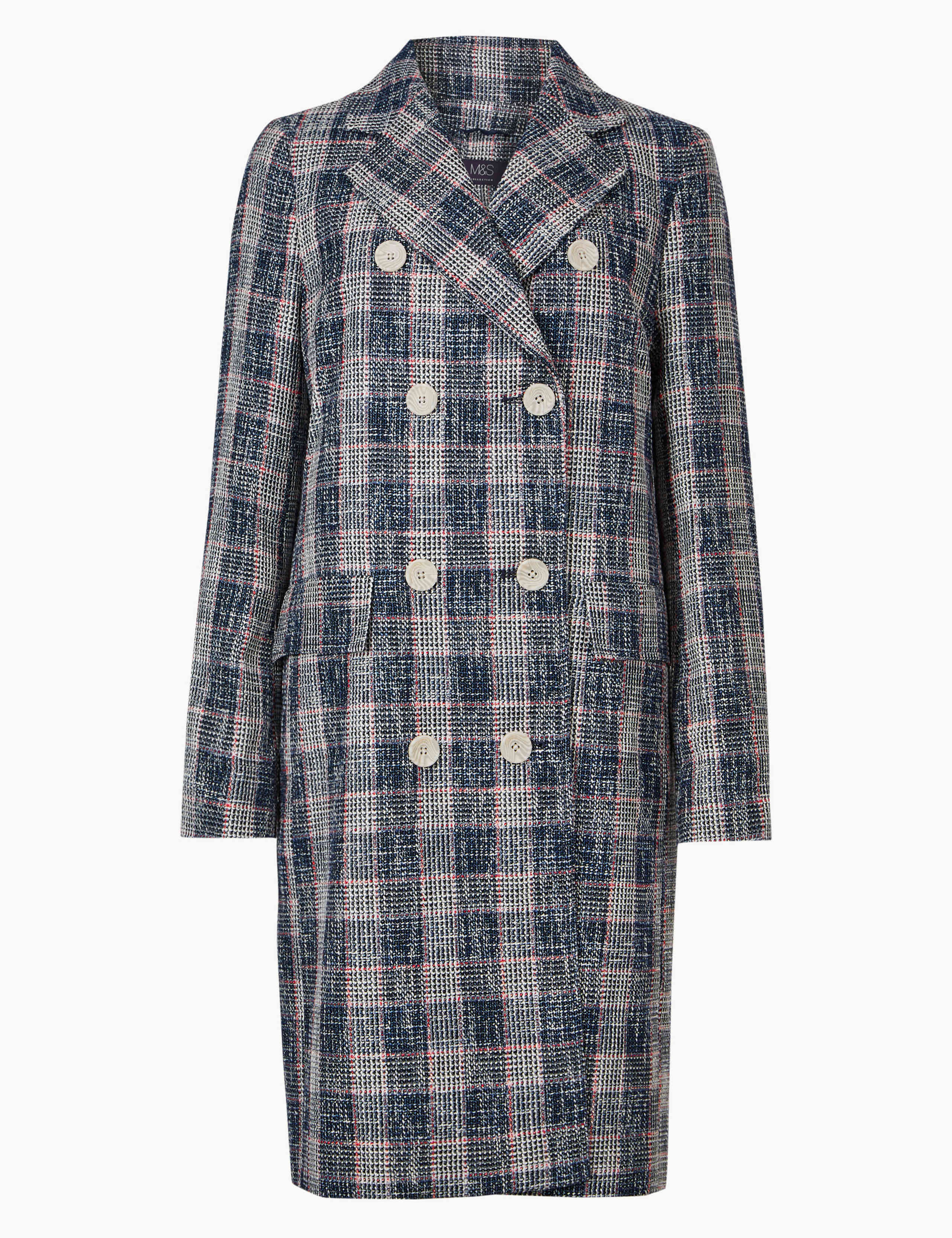 Checked Double Breasted Coat 2 of 5