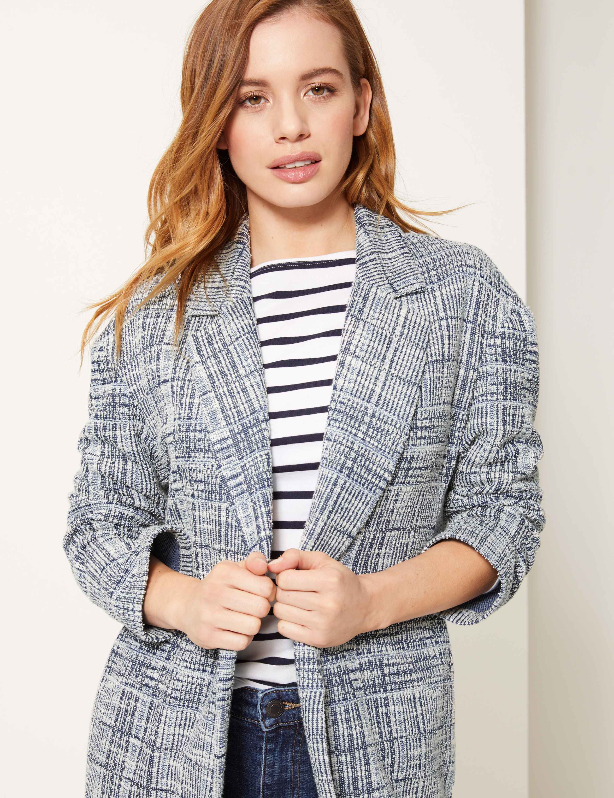 PETITE Checked Open Front Coat 3 of 4