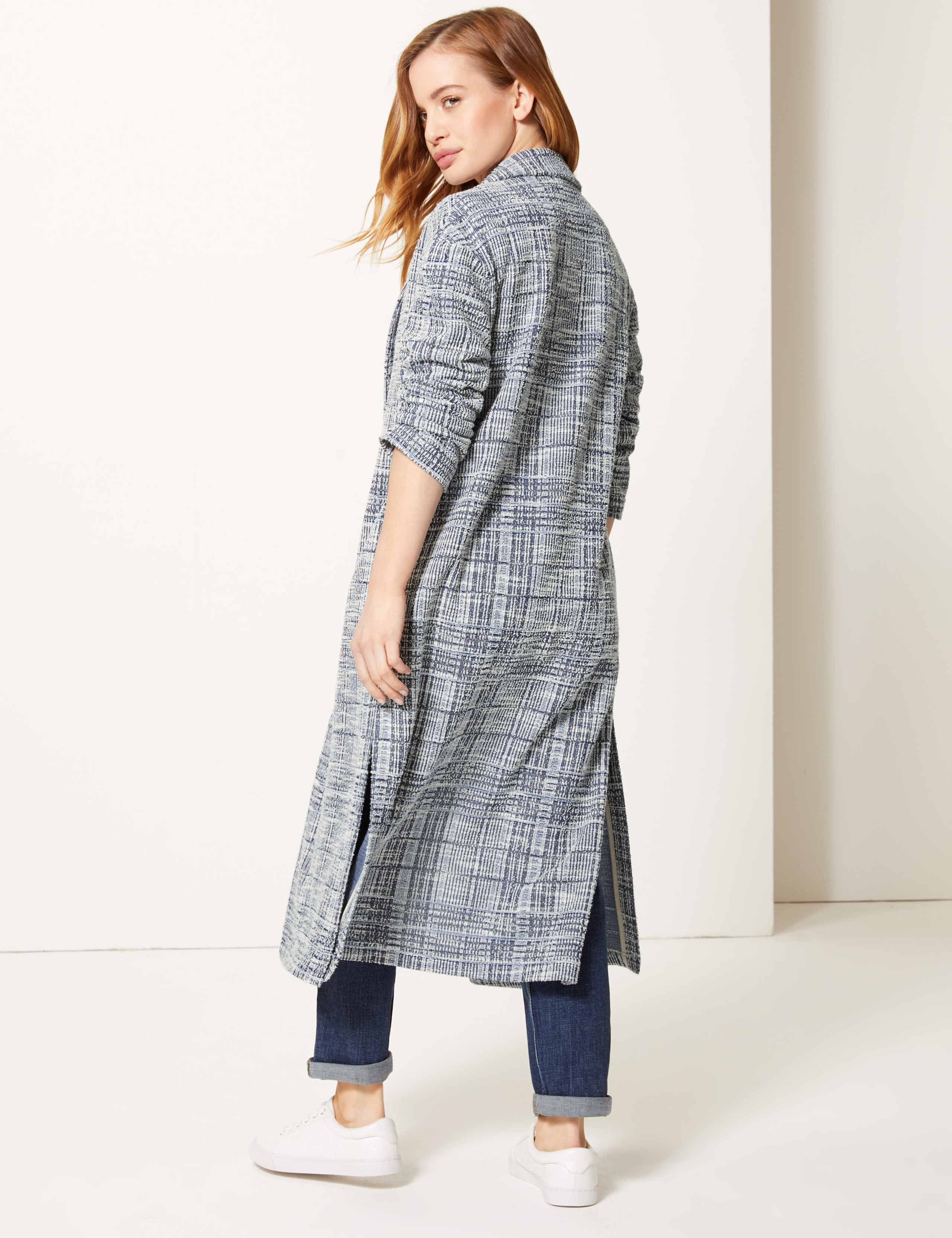 PETITE Checked Open Front Coat 4 of 4