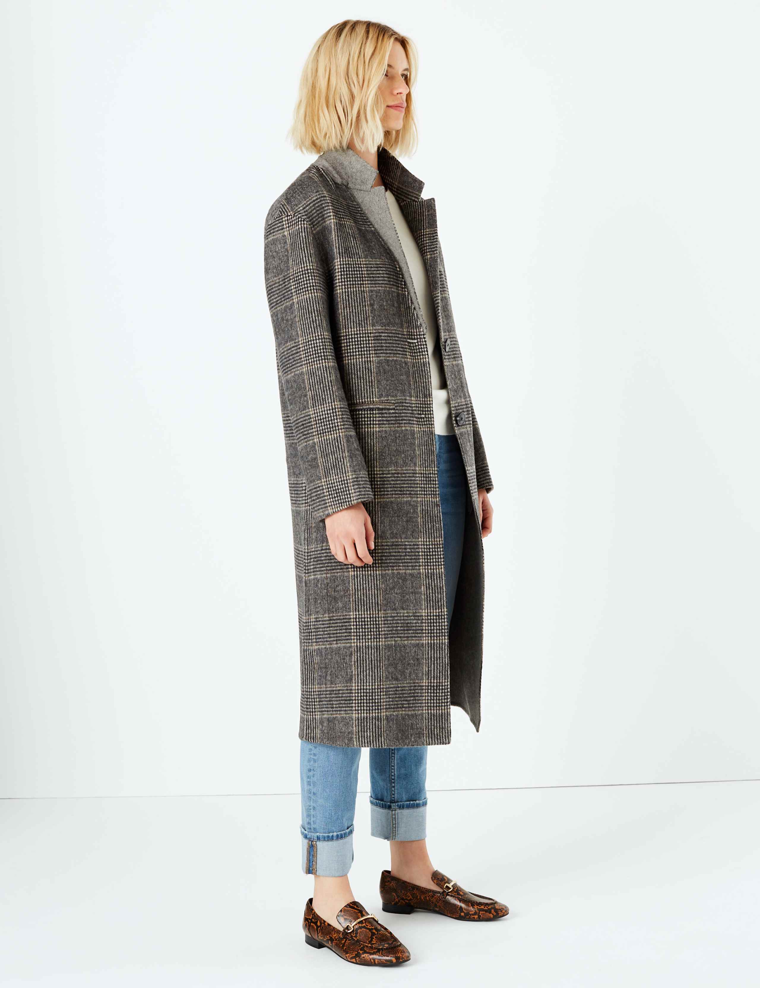 Checked Double Faced Coat 3 of 6