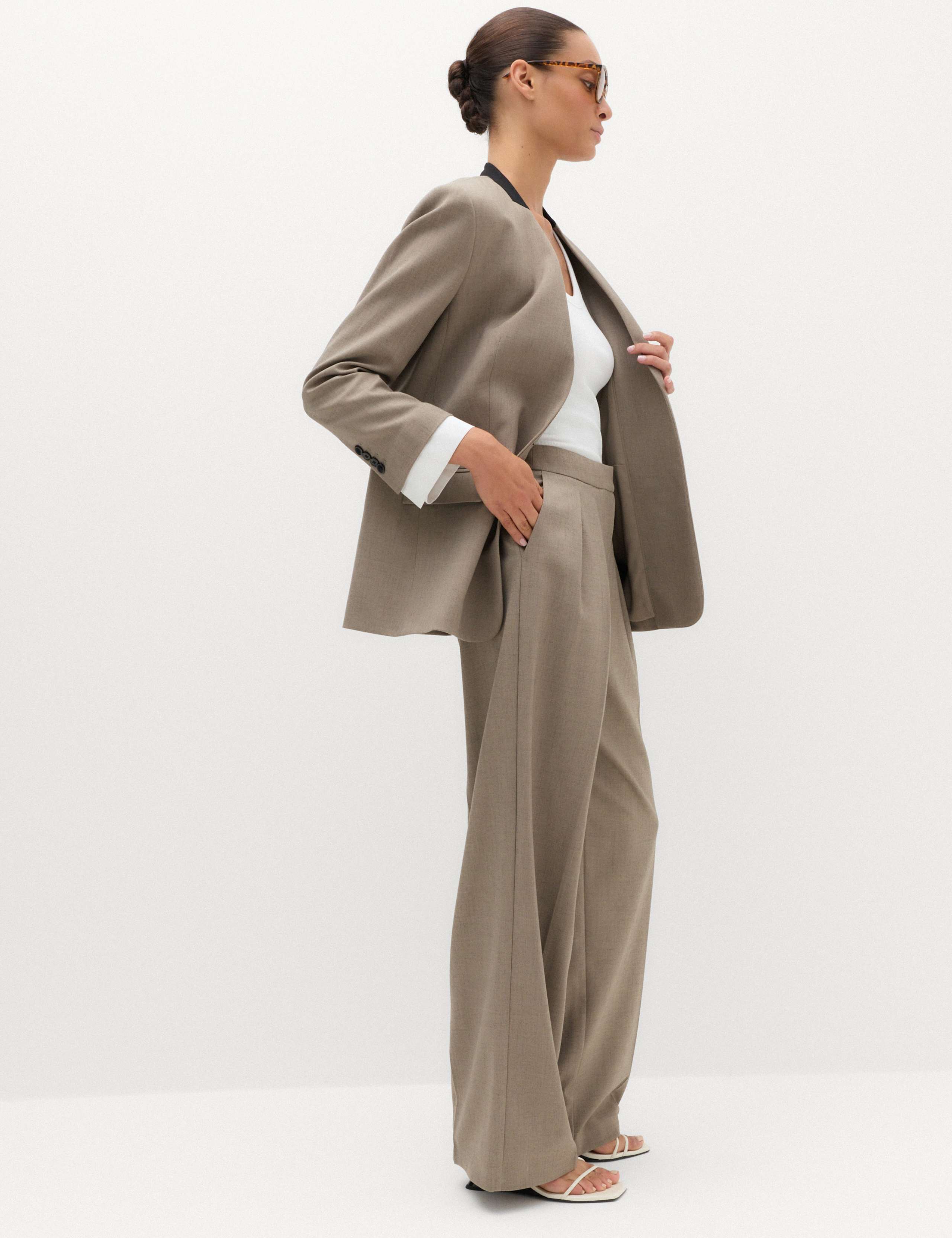 Collarless Relaxed Blazer 6 of 7