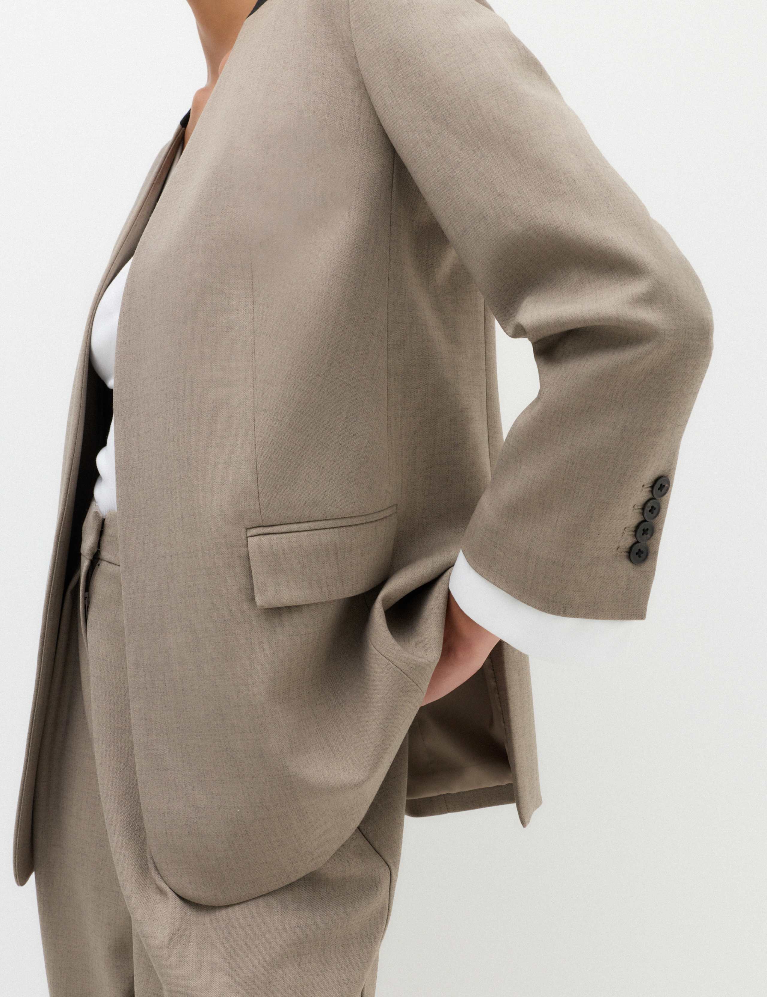 Collarless Relaxed Blazer 7 of 7