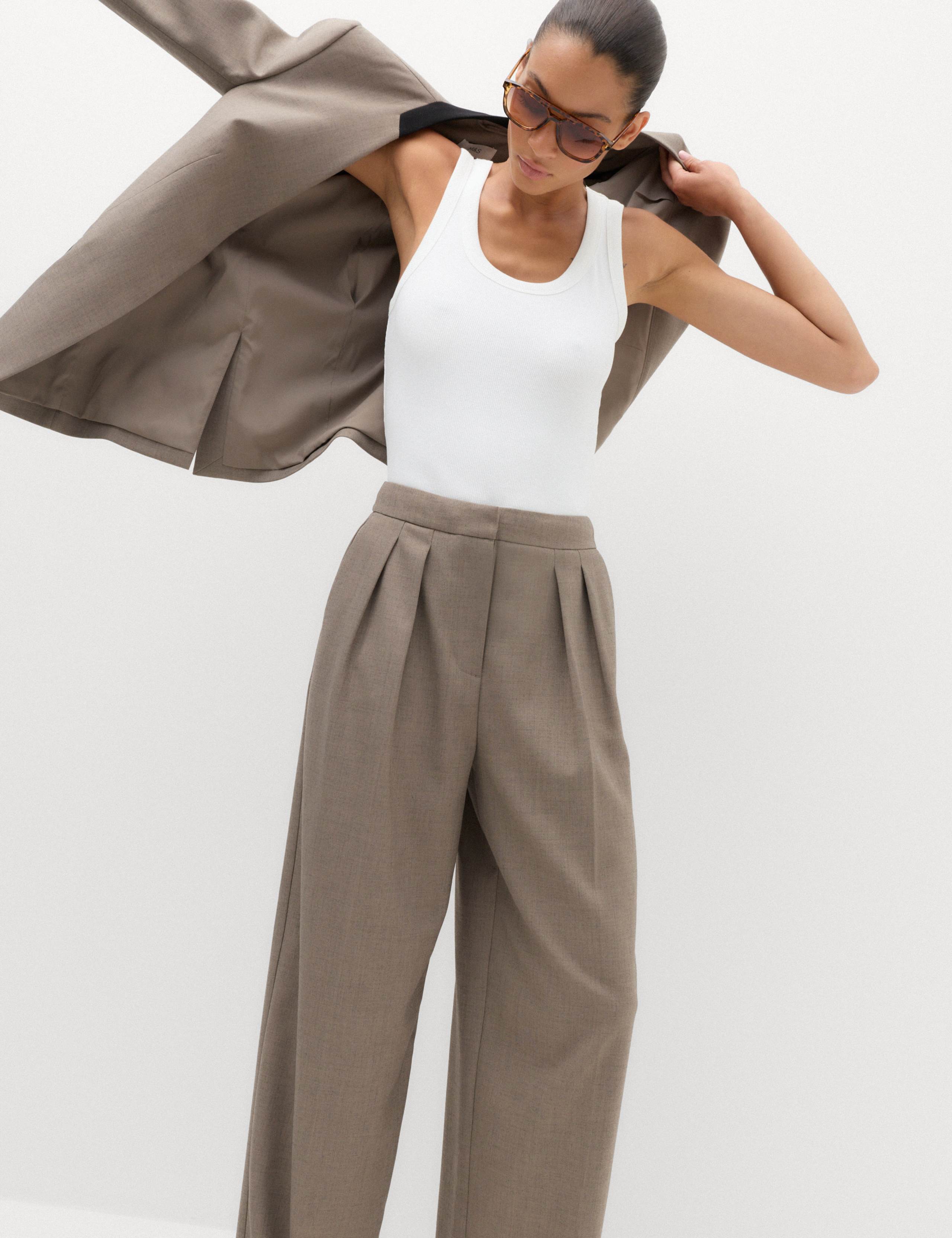 Pleated Wide Leg Trousers 1 of 7