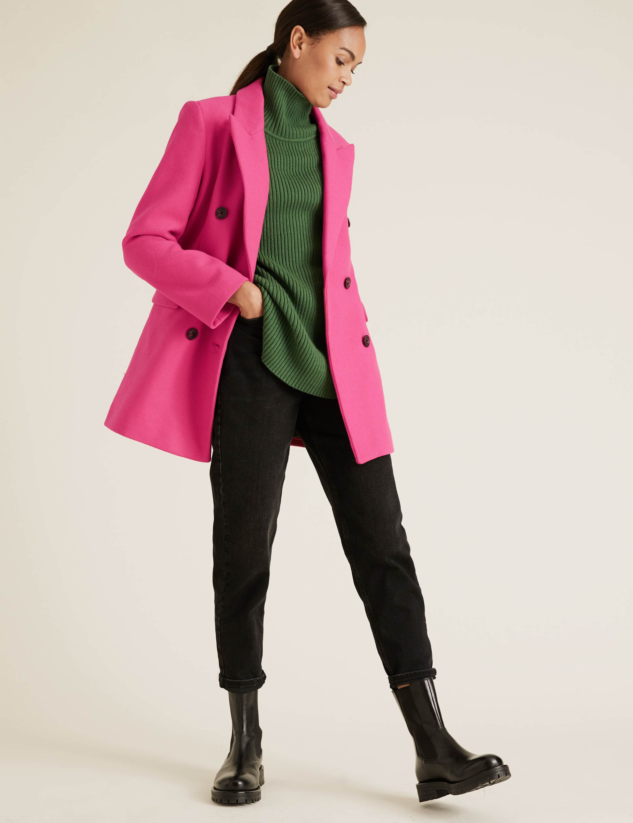 Double Breasted Blazer Coat with Wool 1 of 4