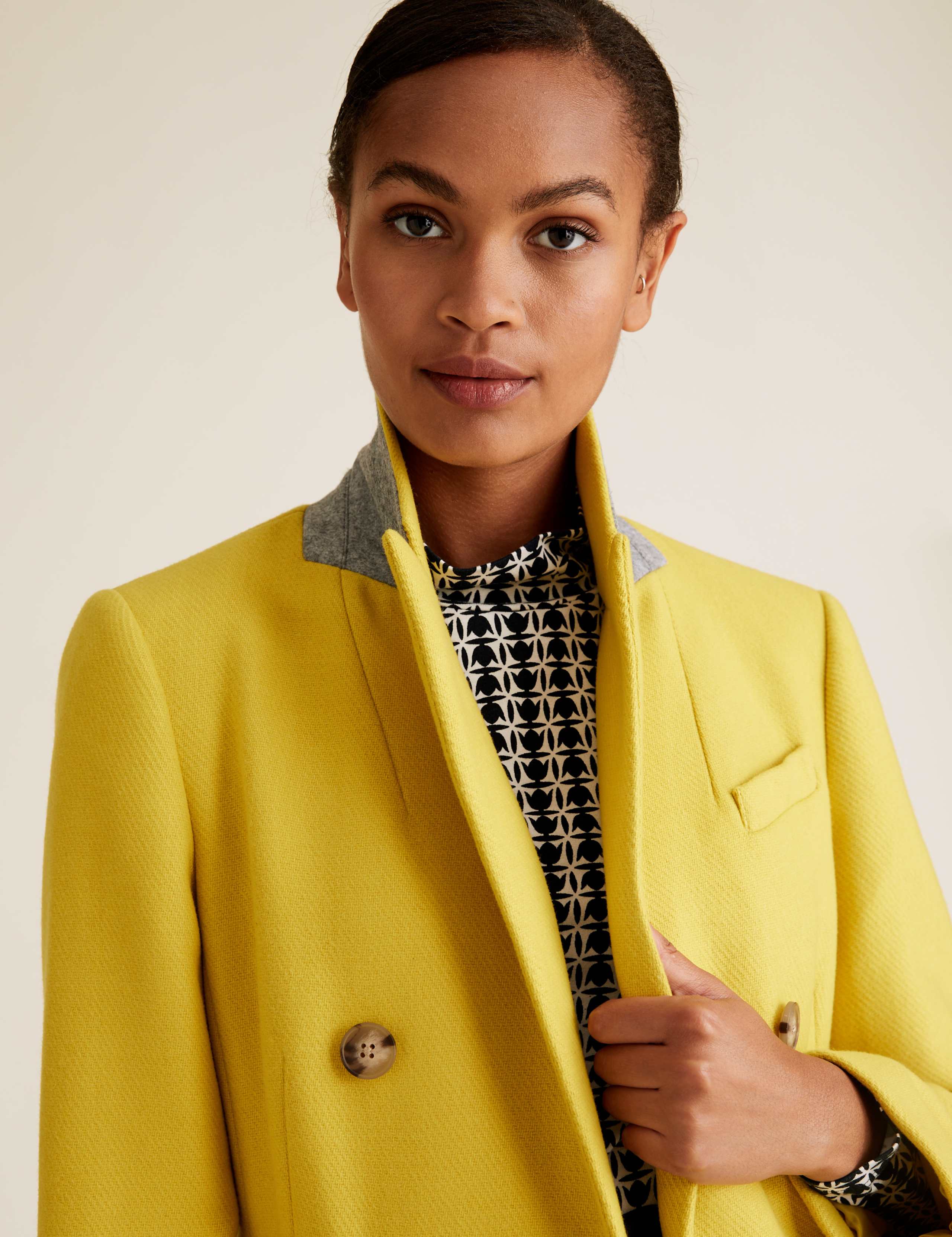 Waisted Tailored Coat with Wool 3 of 5