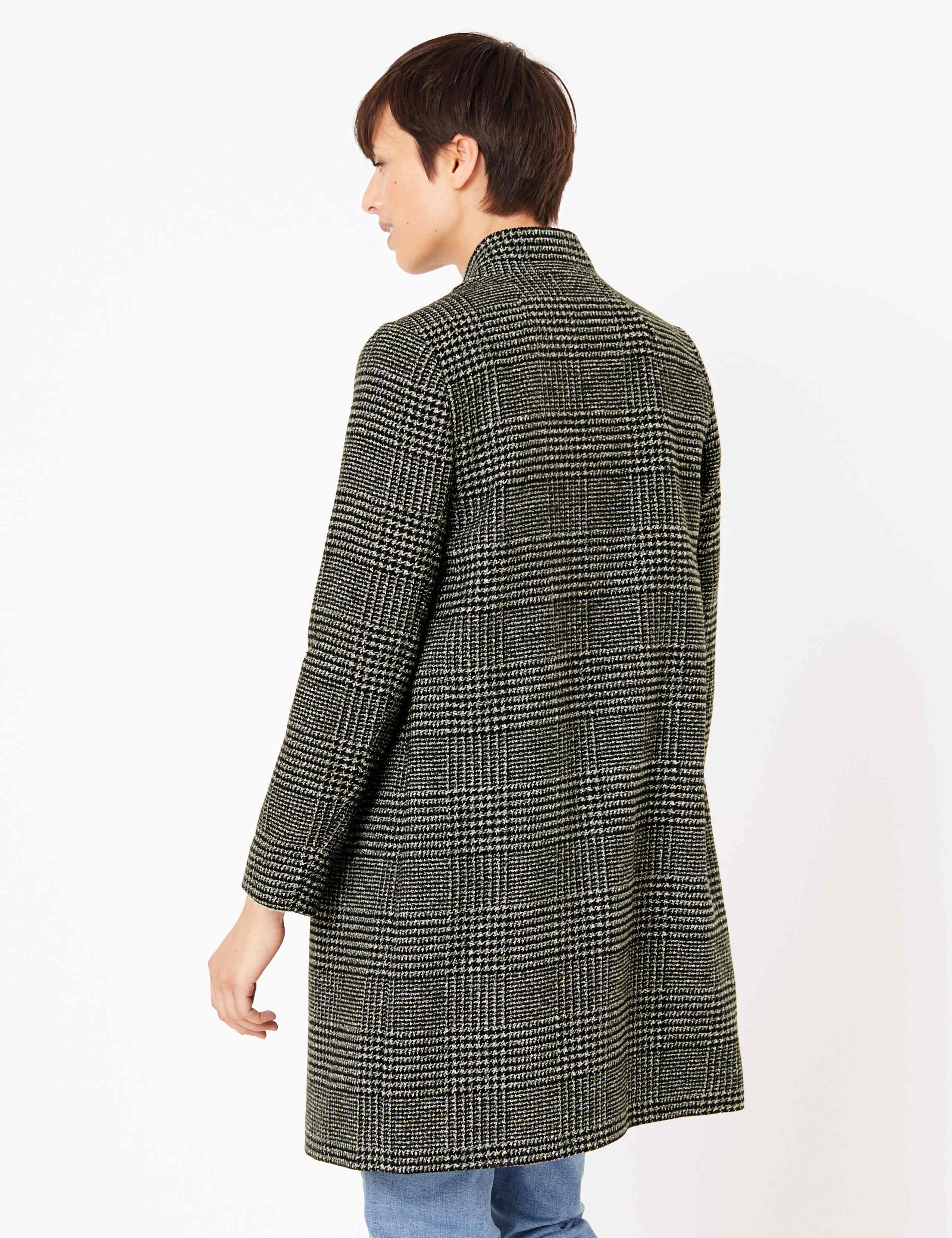 Checked Notch Neck City Coat 4 of 4