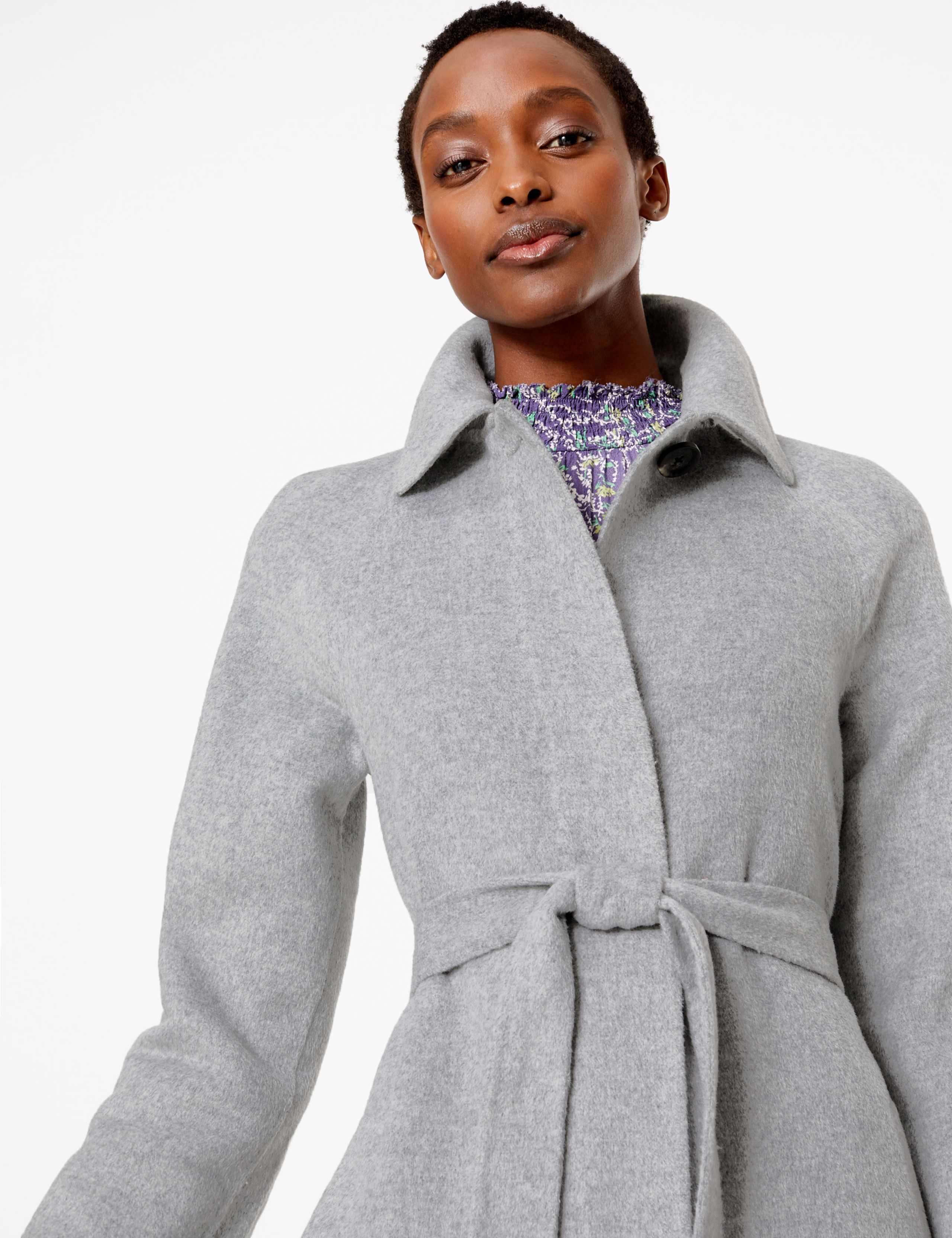 Wool Blend Belted Car Coat 1 of 7