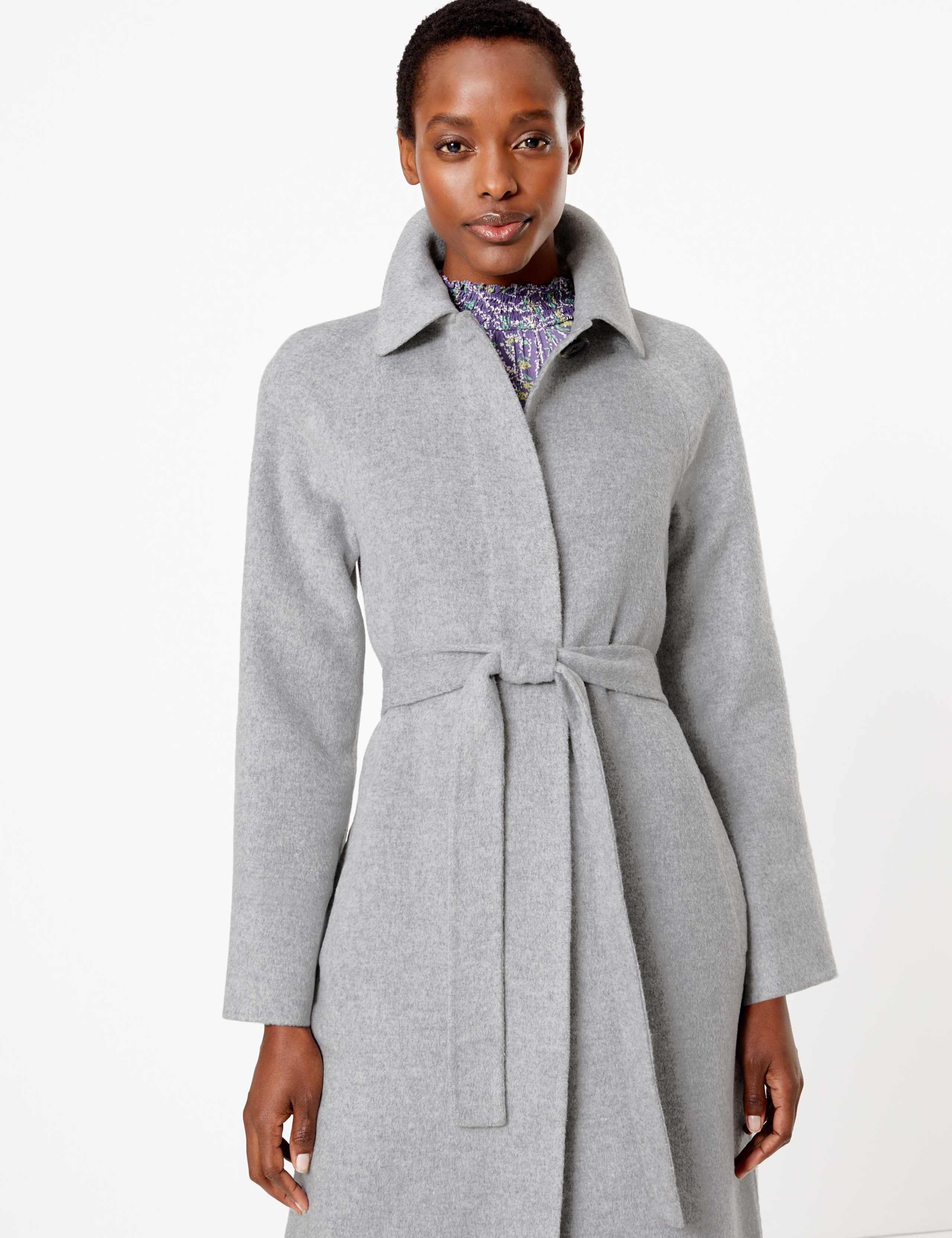 Wool Blend Belted Car Coat 6 of 7