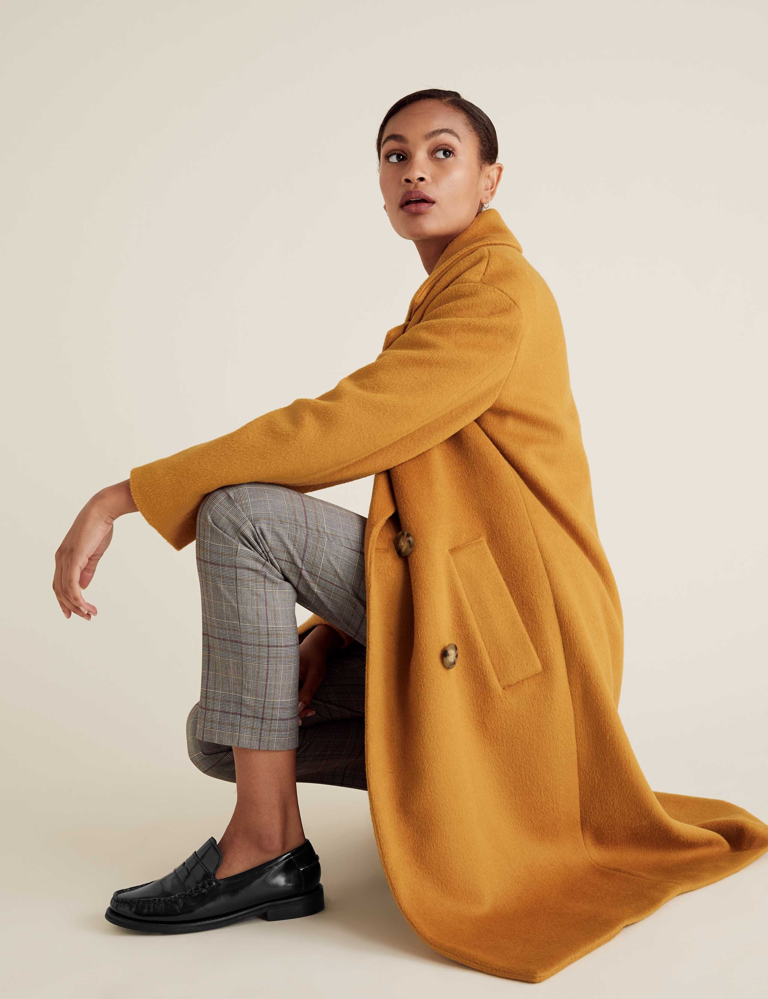 Double Breasted Longline Coat with Wool 1 of 7