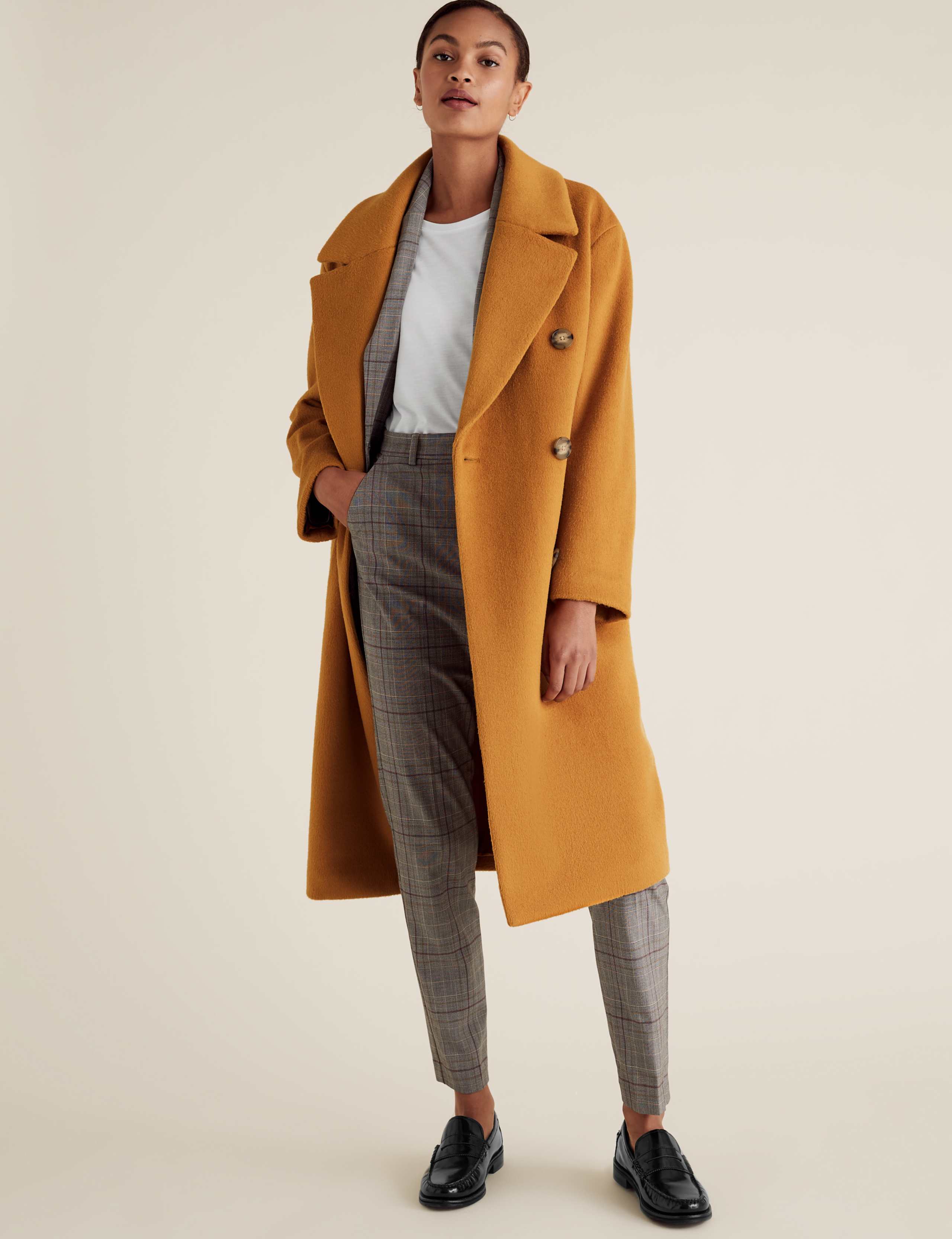 Double Breasted Longline Coat with Wool 5 of 7