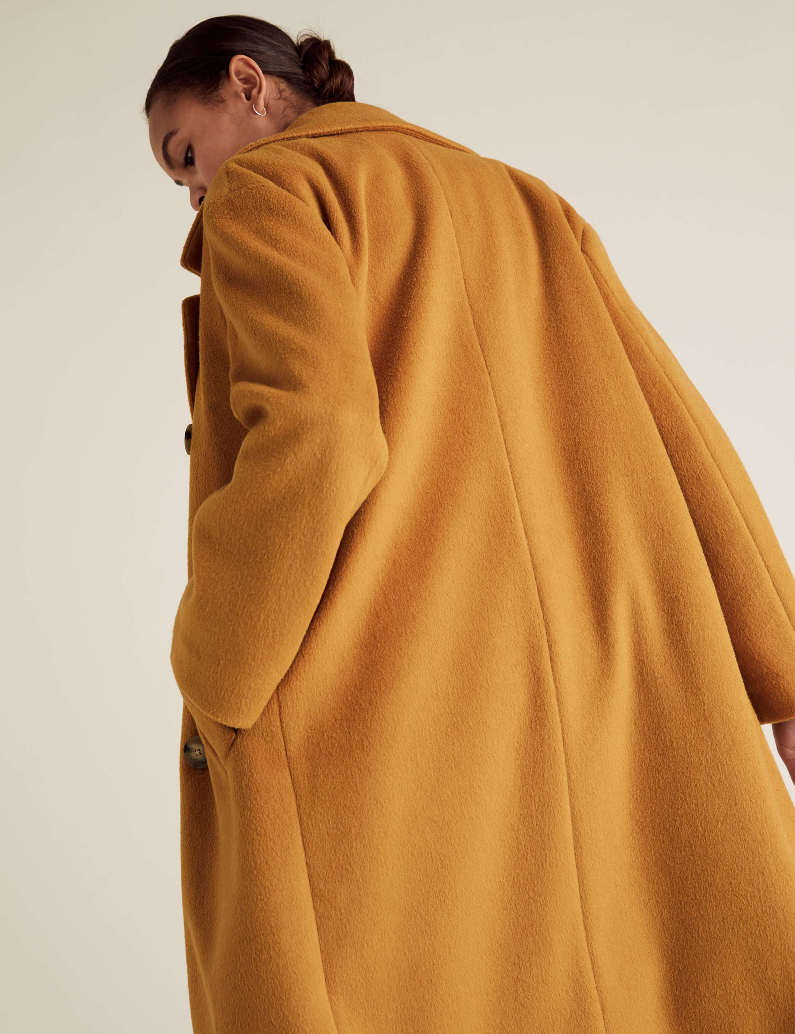 Double Breasted Longline Coat with Wool 6 of 7