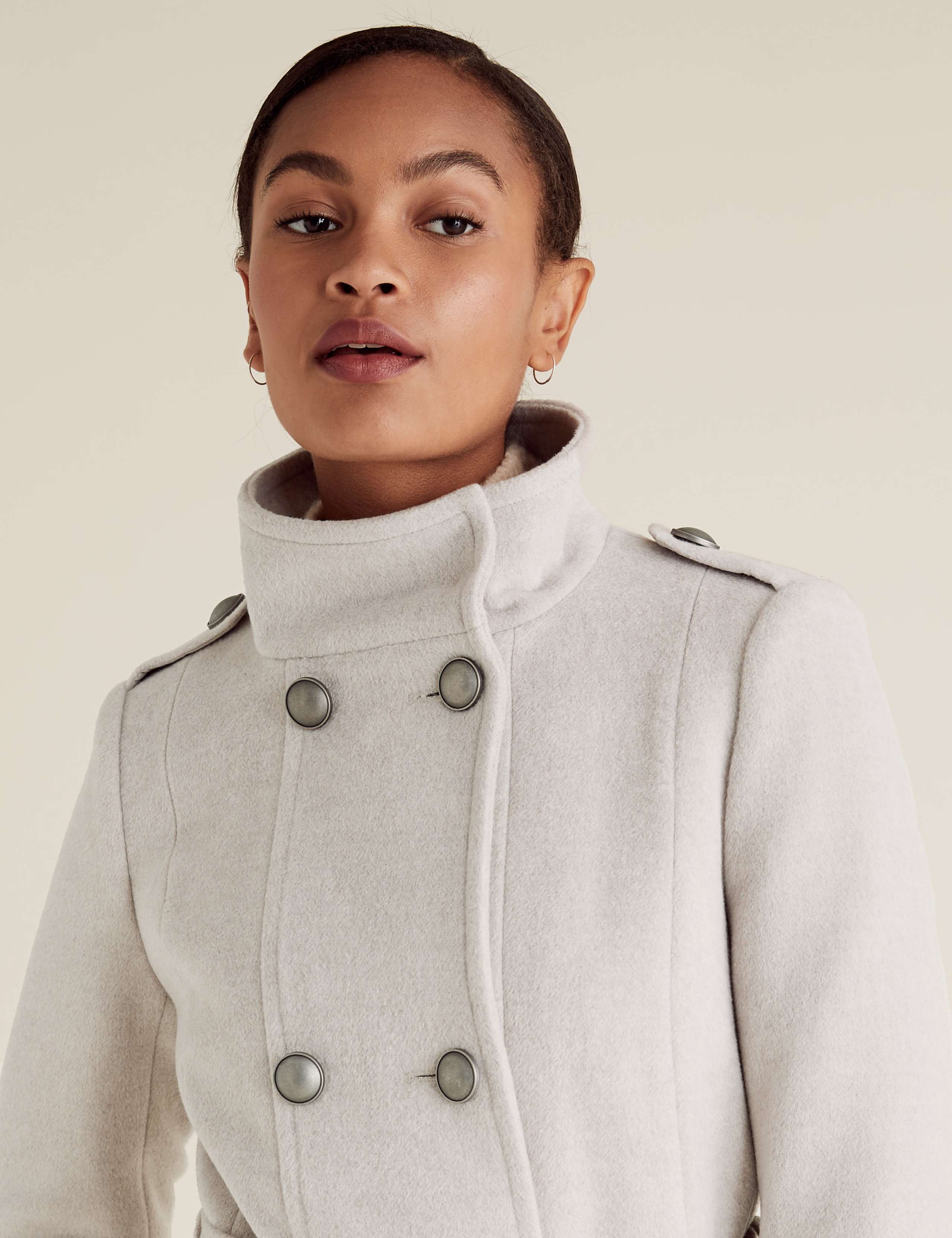 Belted Double Breasted Coat with Wool 5 of 6