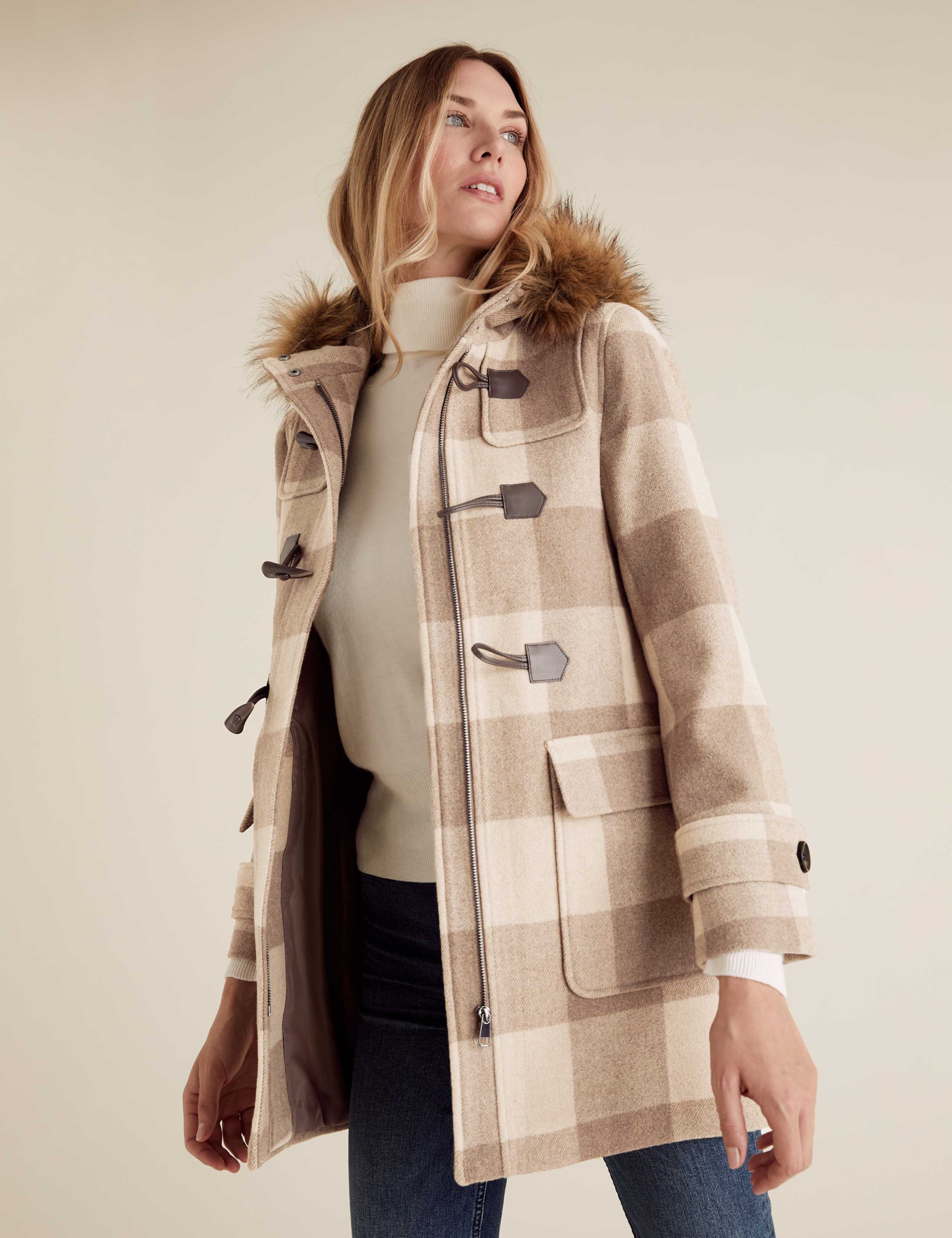 Checked Duffle Coat with Wool 4 of 6