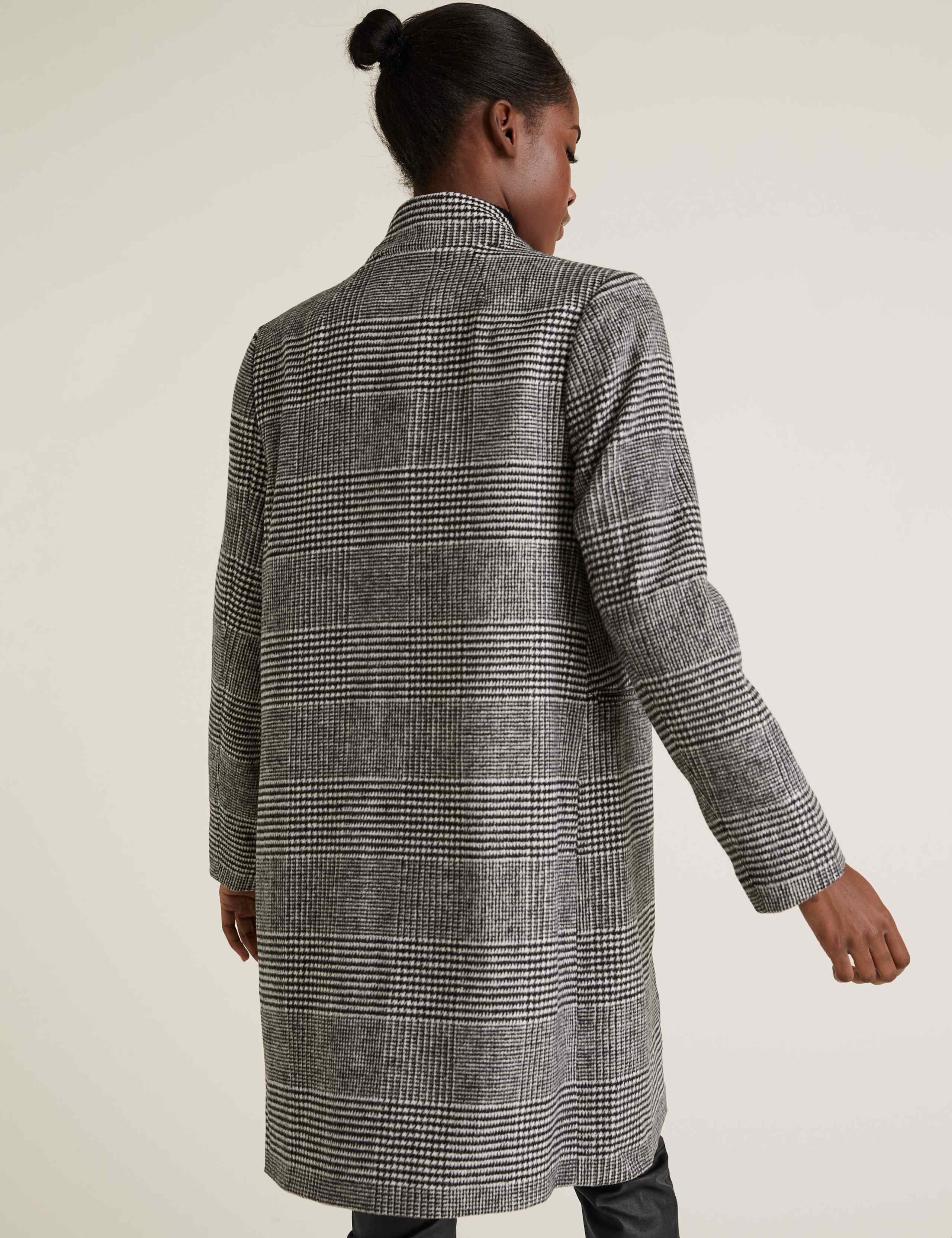 Checked Notch Neck Coat 4 of 5