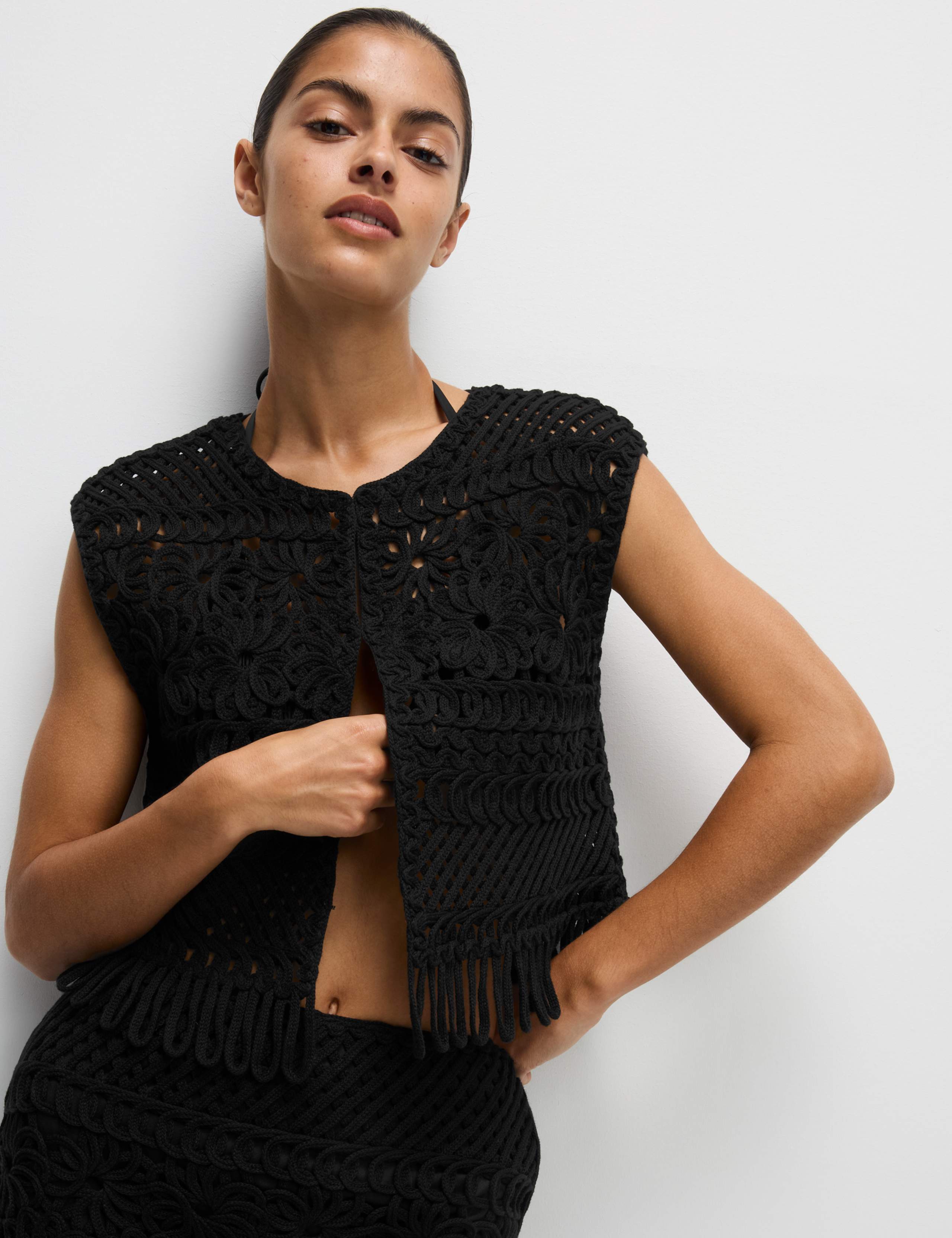 Cotton Rich Macramé Waistcoat 4 of 8