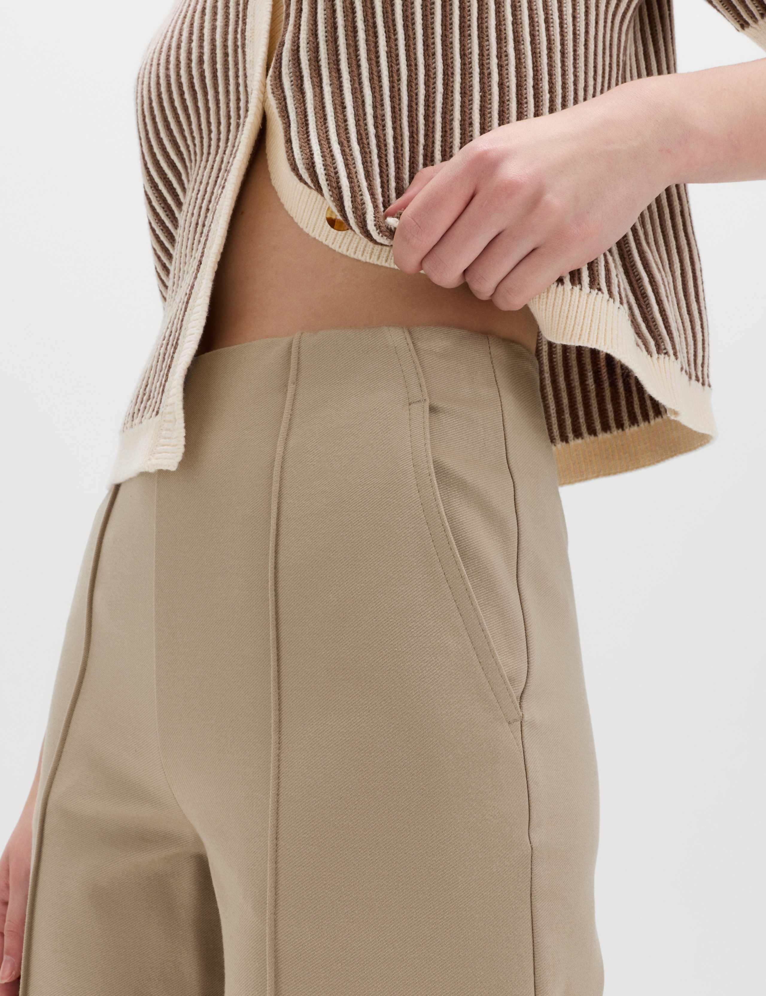 Jersey Twill Straight Leg Ankle Grazer Trousers 4 of 6