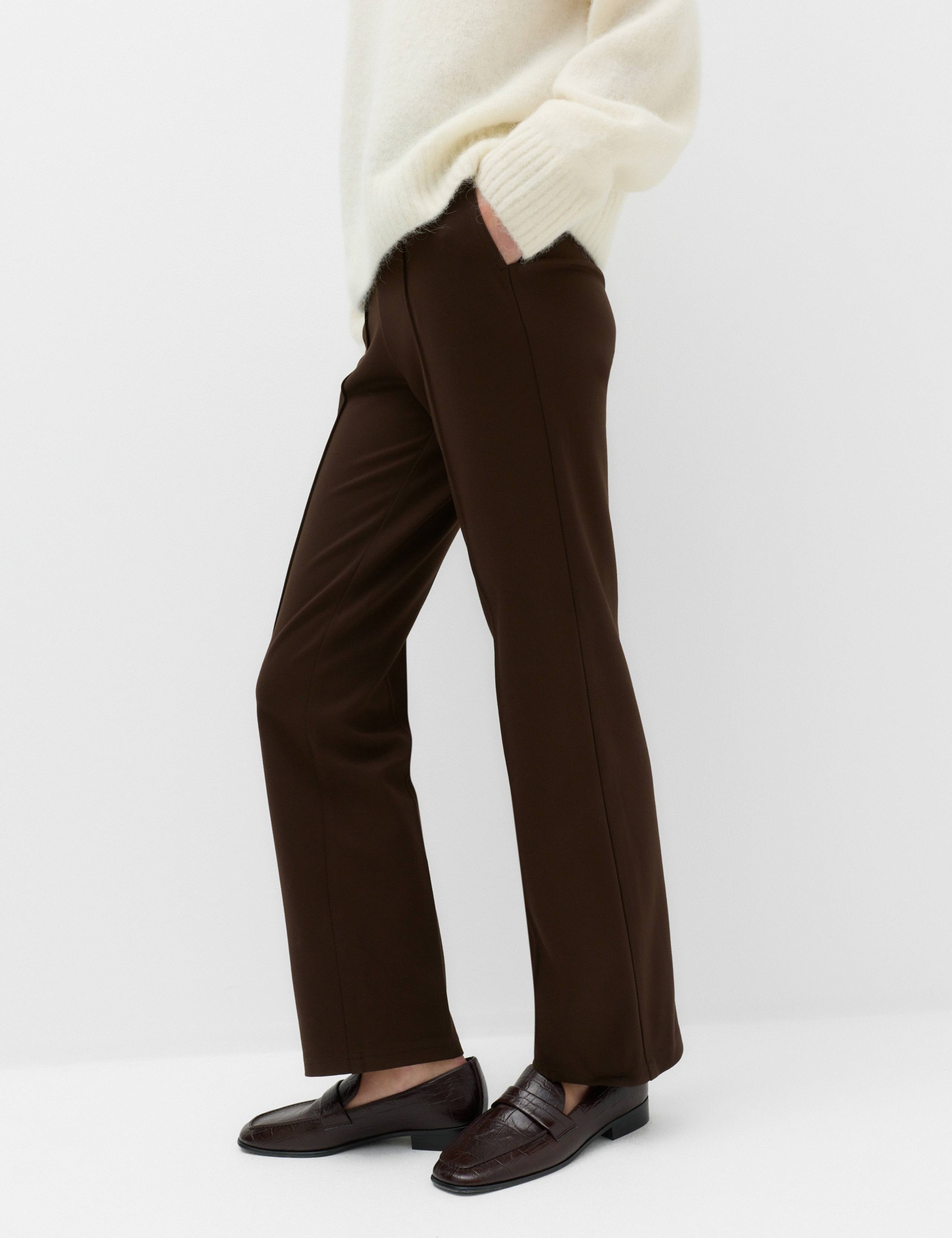 Jersey Twill Straight Leg Ankle Grazer Trousers 5 of 6