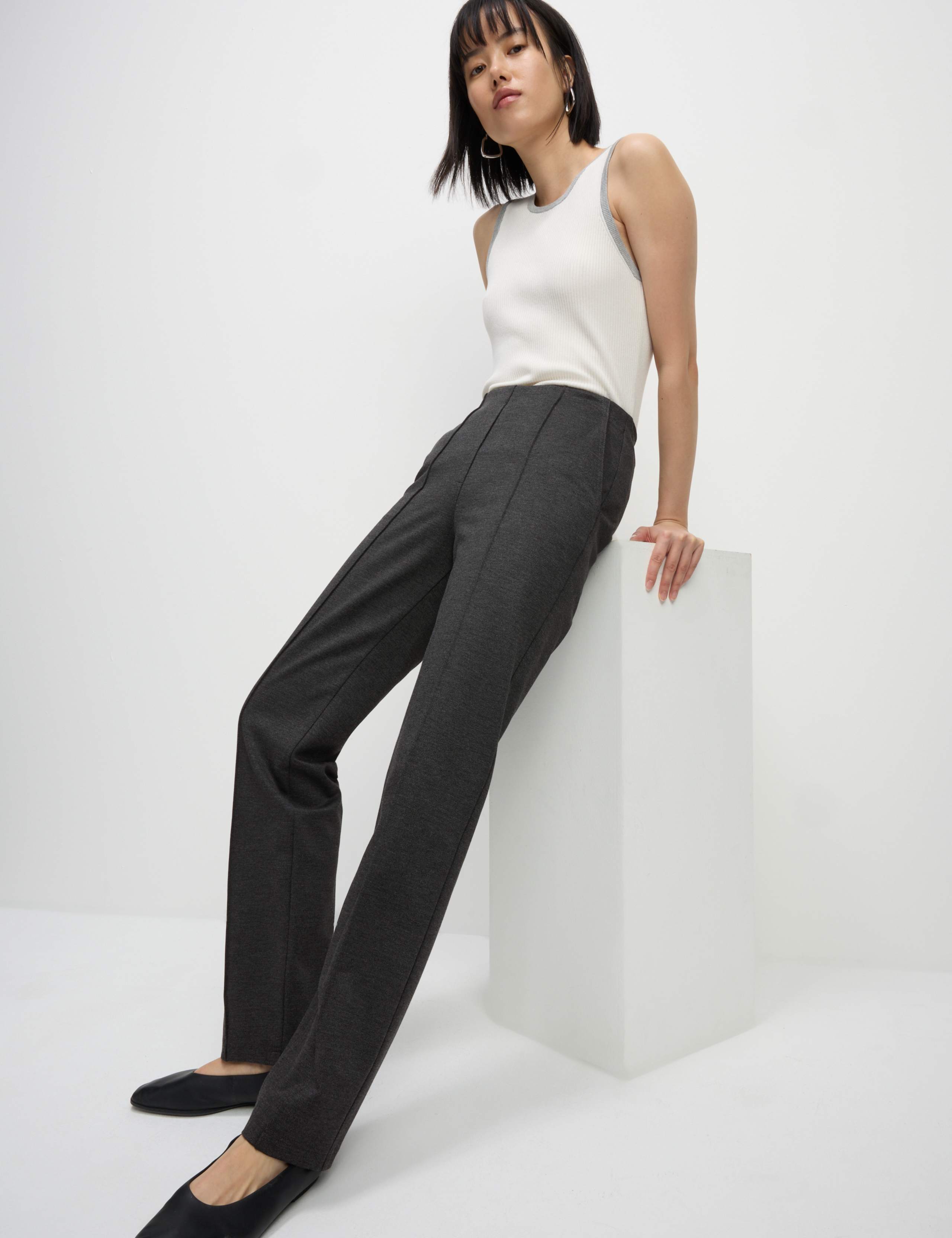 Jersey Twill Straight Leg Trousers 1 of 5