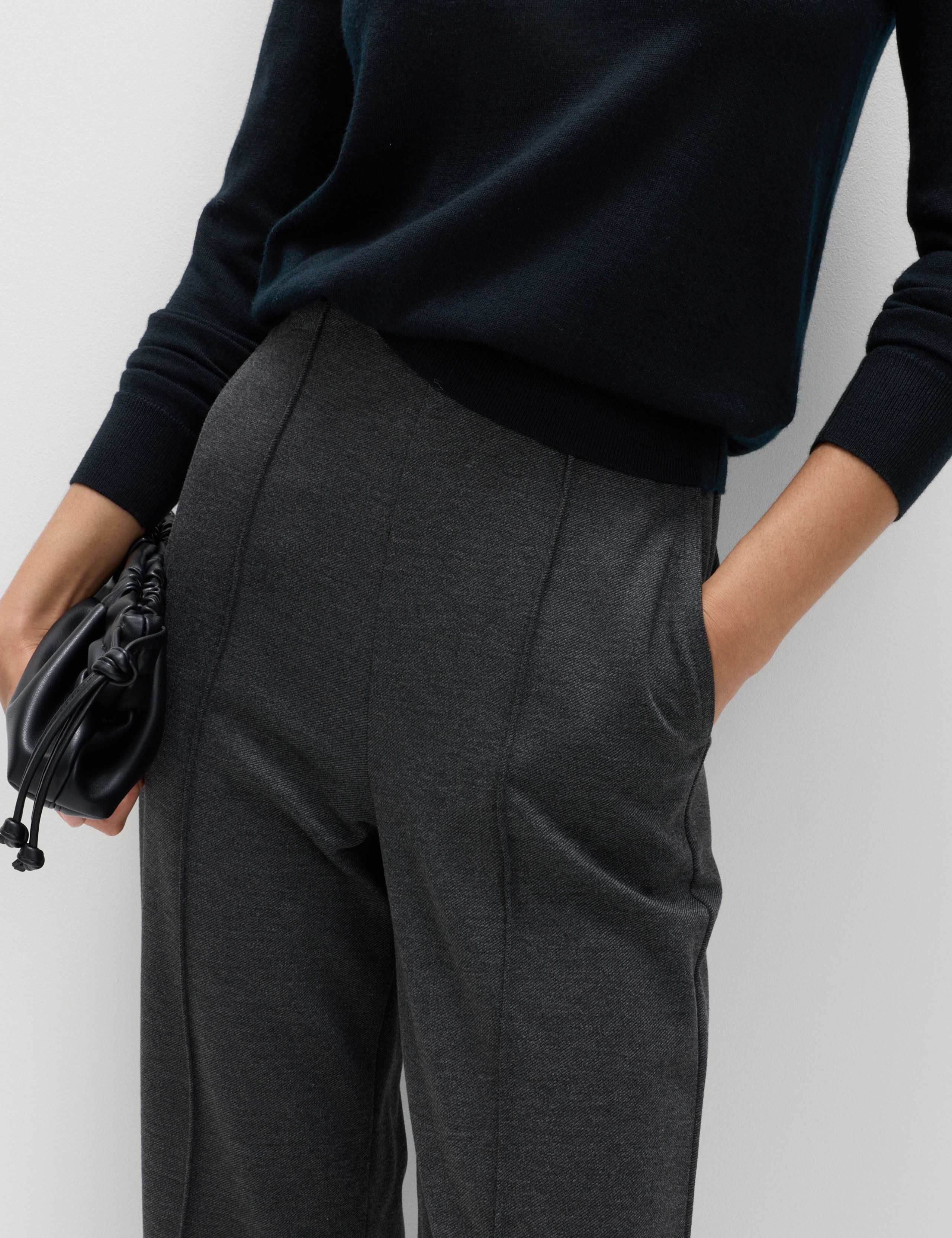 Jersey Twill Straight Leg Ankle Grazer Trousers 4 of 6