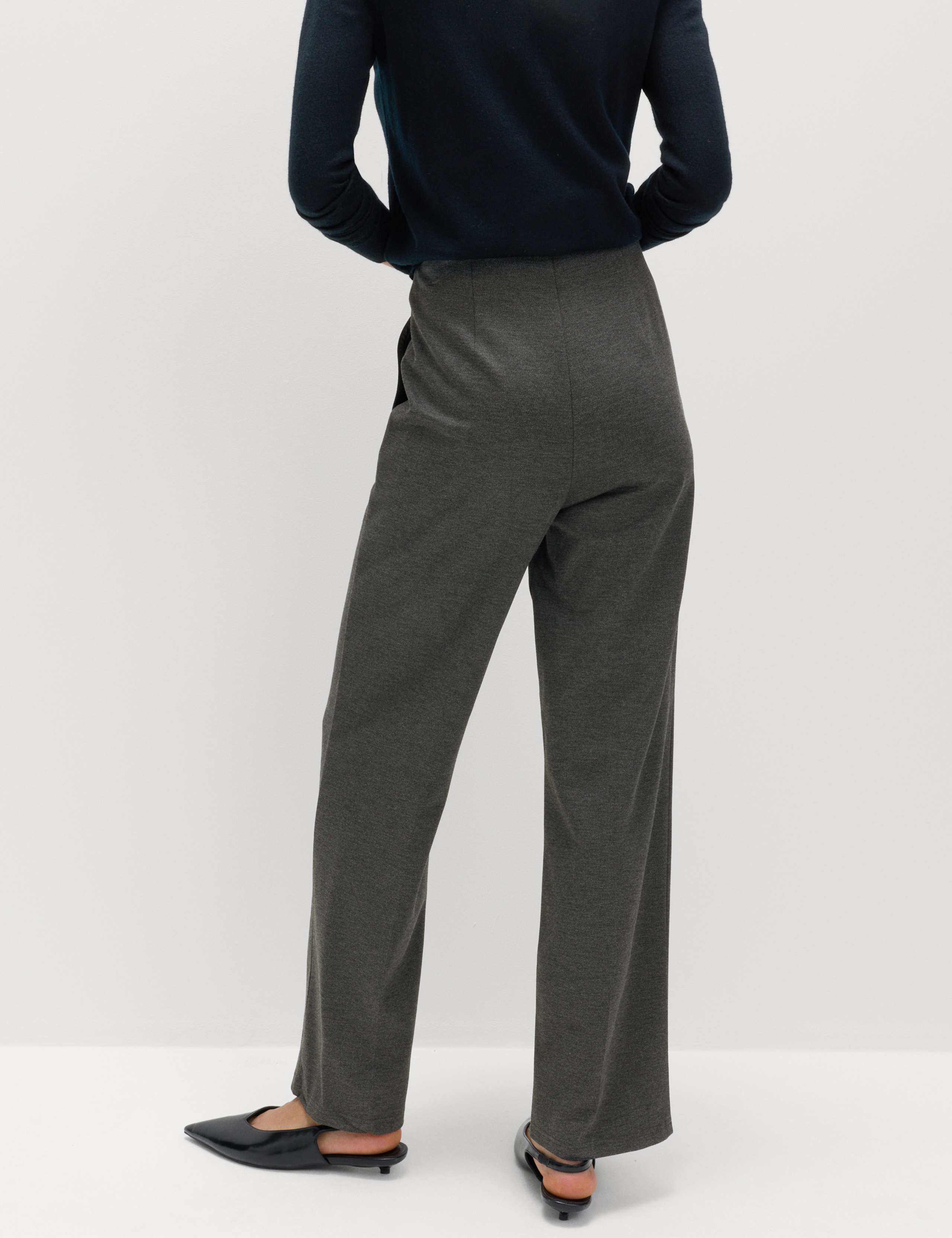Jersey Twill Straight Leg Ankle Grazer Trousers 6 of 6