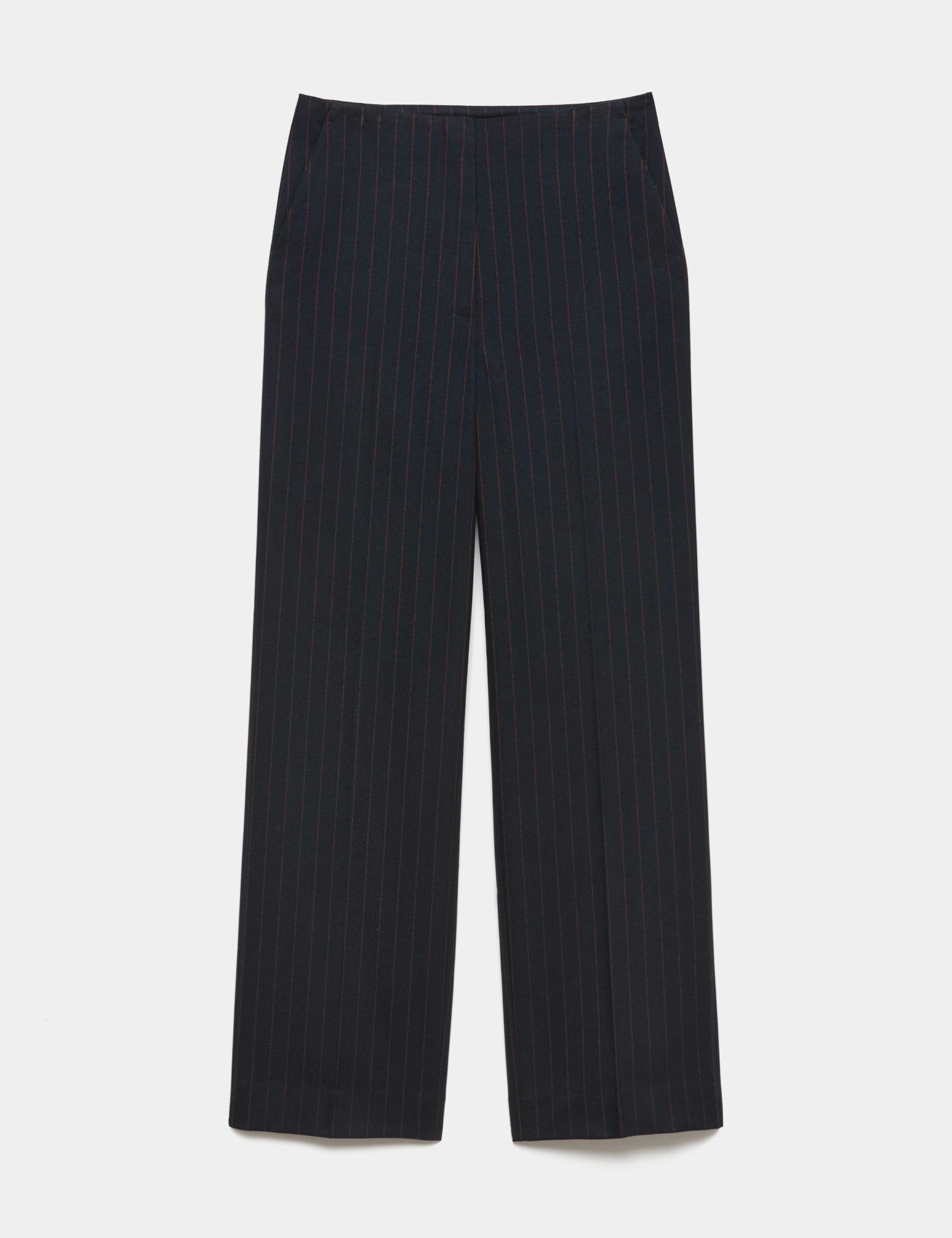 Pinstripe Straight Leg Smart Trousers 2 of 6