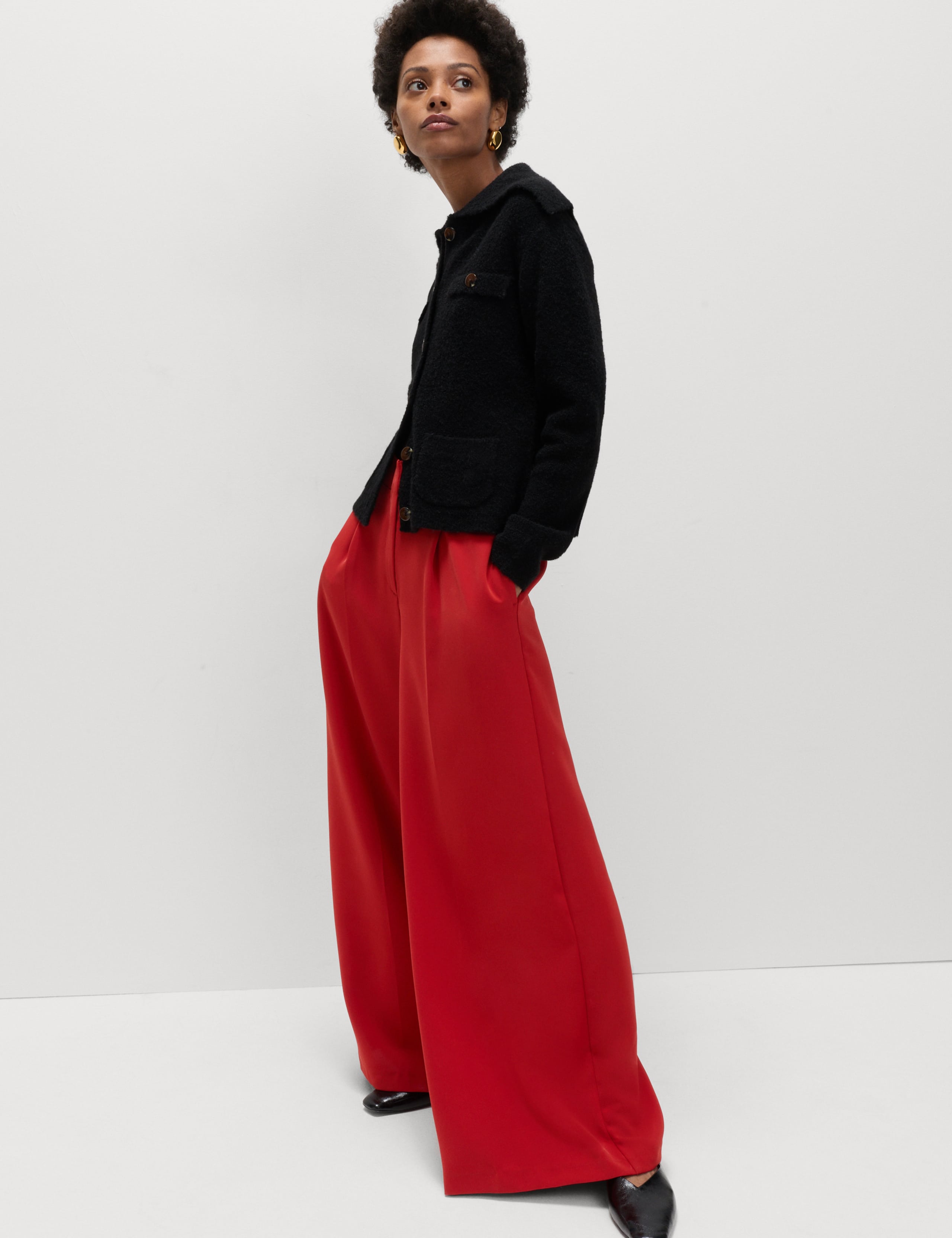 Single Pleat Wide Leg Trousers 1 of 6