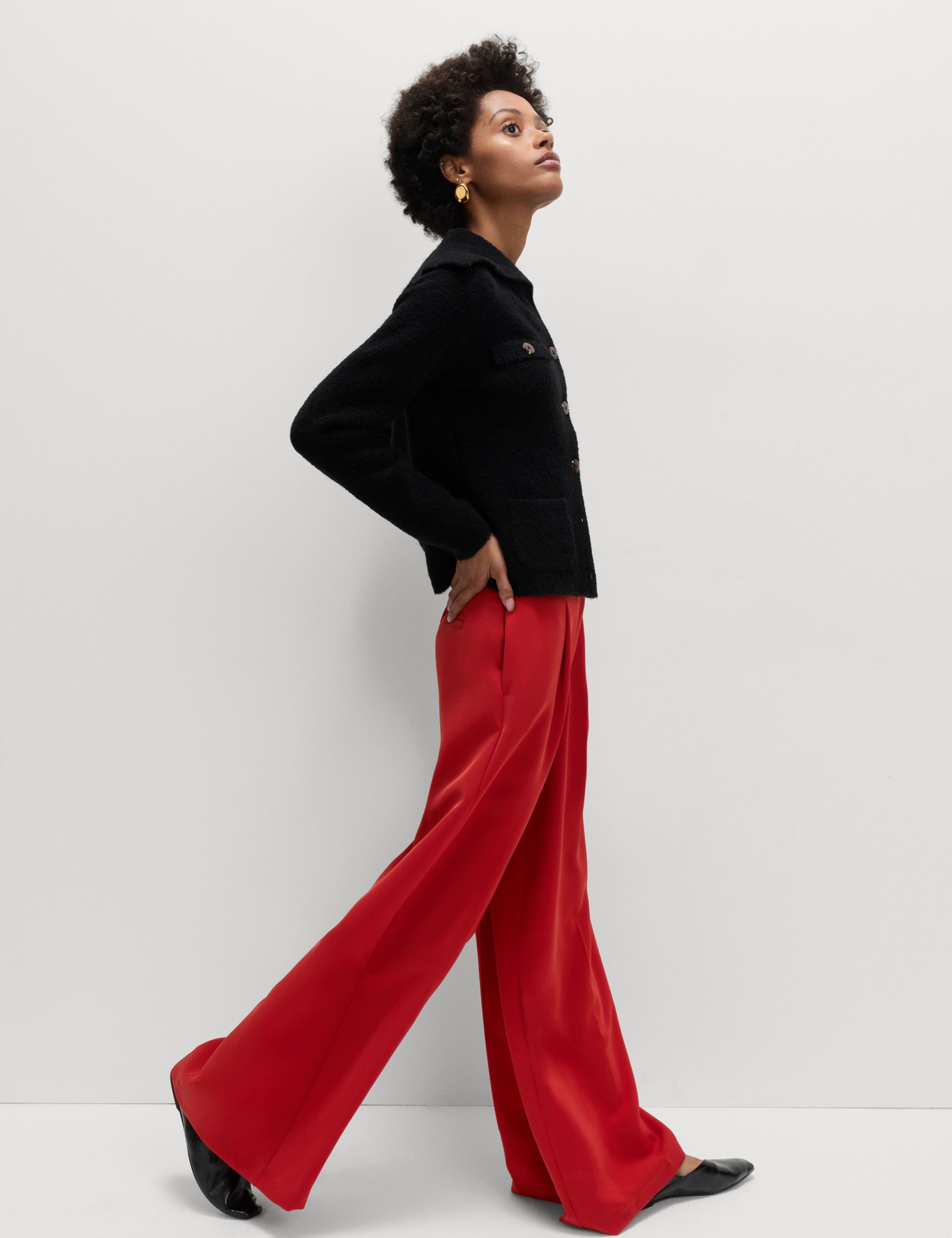 Single Pleat Wide Leg Trousers 4 of 6