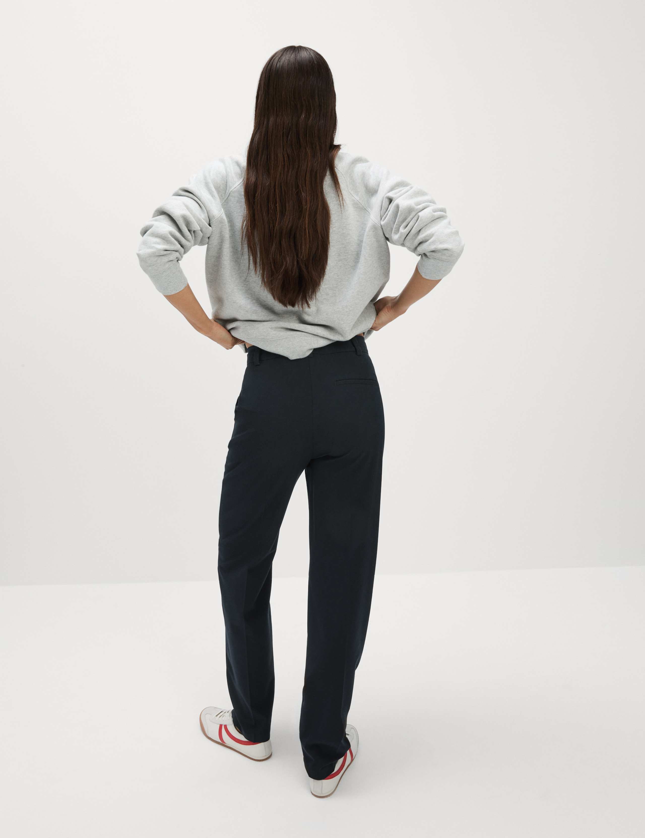 Woven Straight Leg Trousers with Stretch 4 of 5