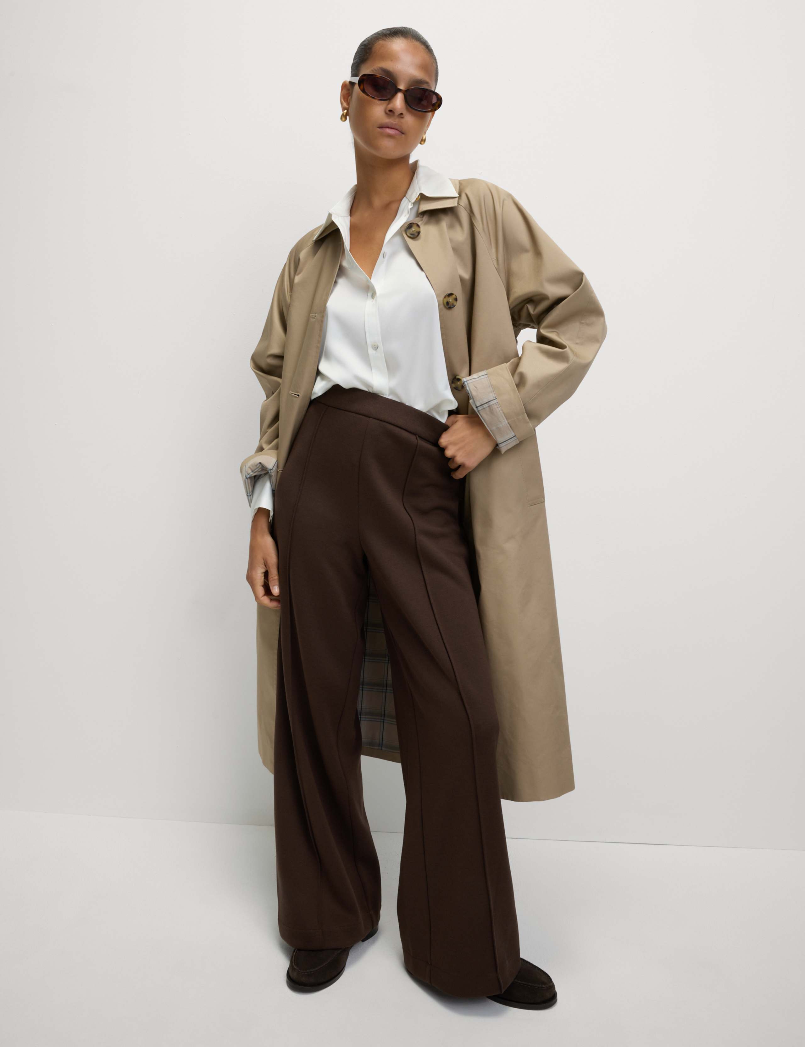 Jersey Elasticated Waist Wide Leg Trousers 5 of 5