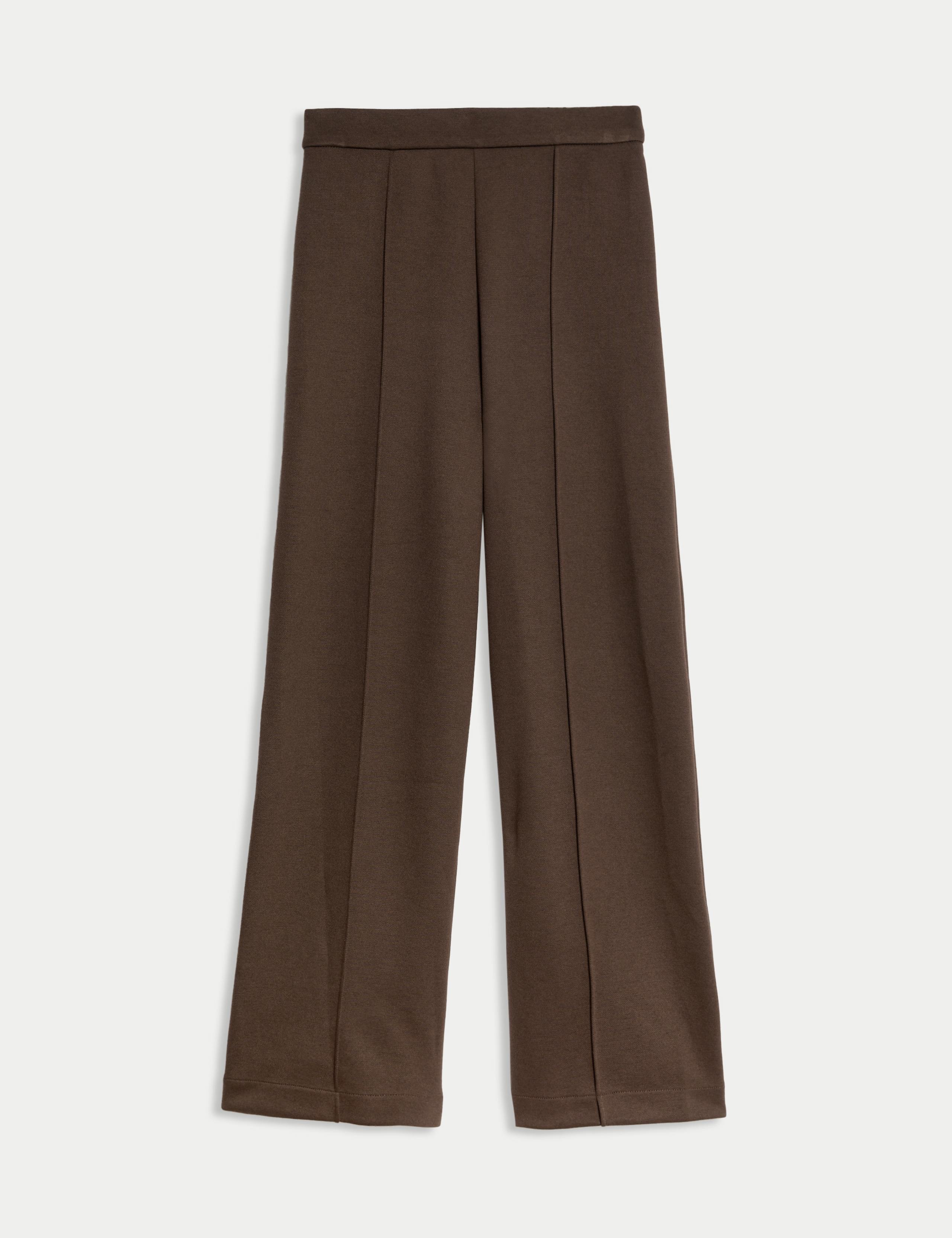 Jersey Elasticated Waist Wide Leg Trousers 2 of 5