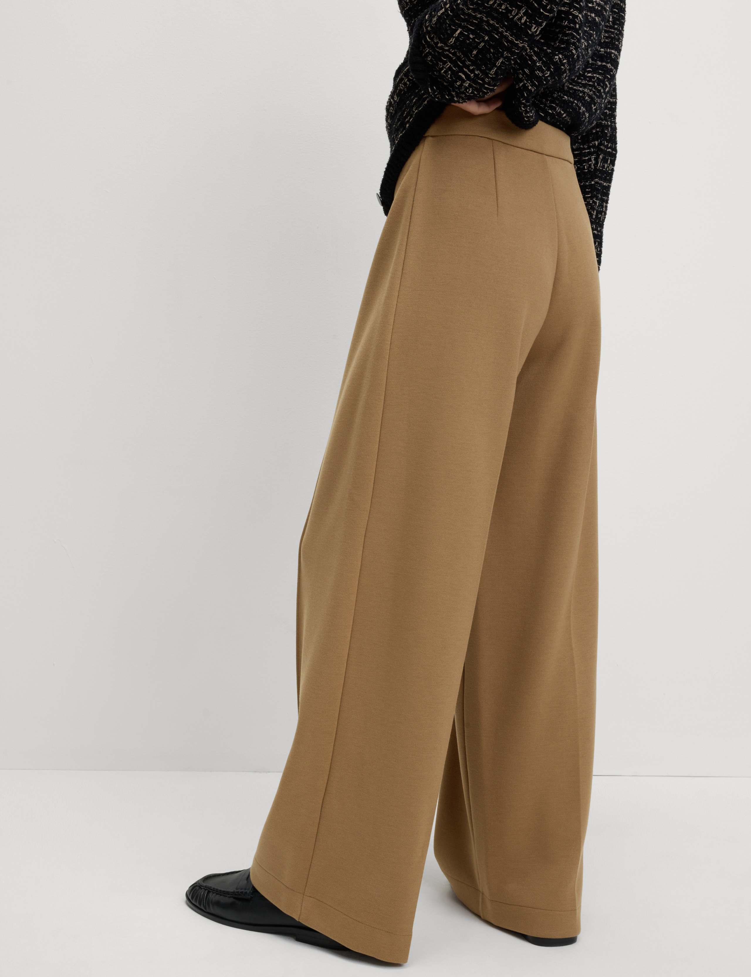 Jersey Elasticated Waist Wide Leg Trousers 3 of 5