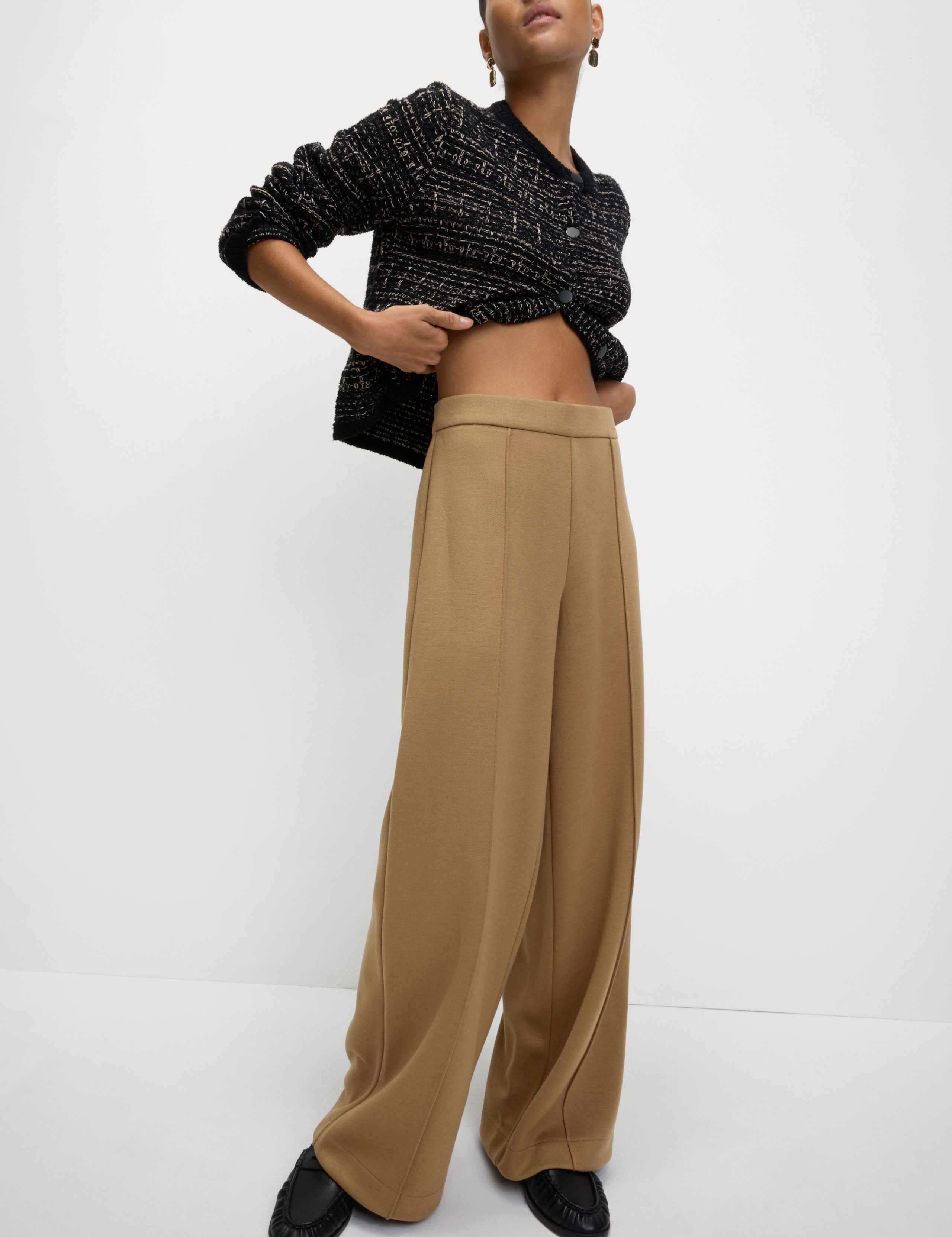 Jersey Elasticated Waist Wide Leg Trousers 5 of 5