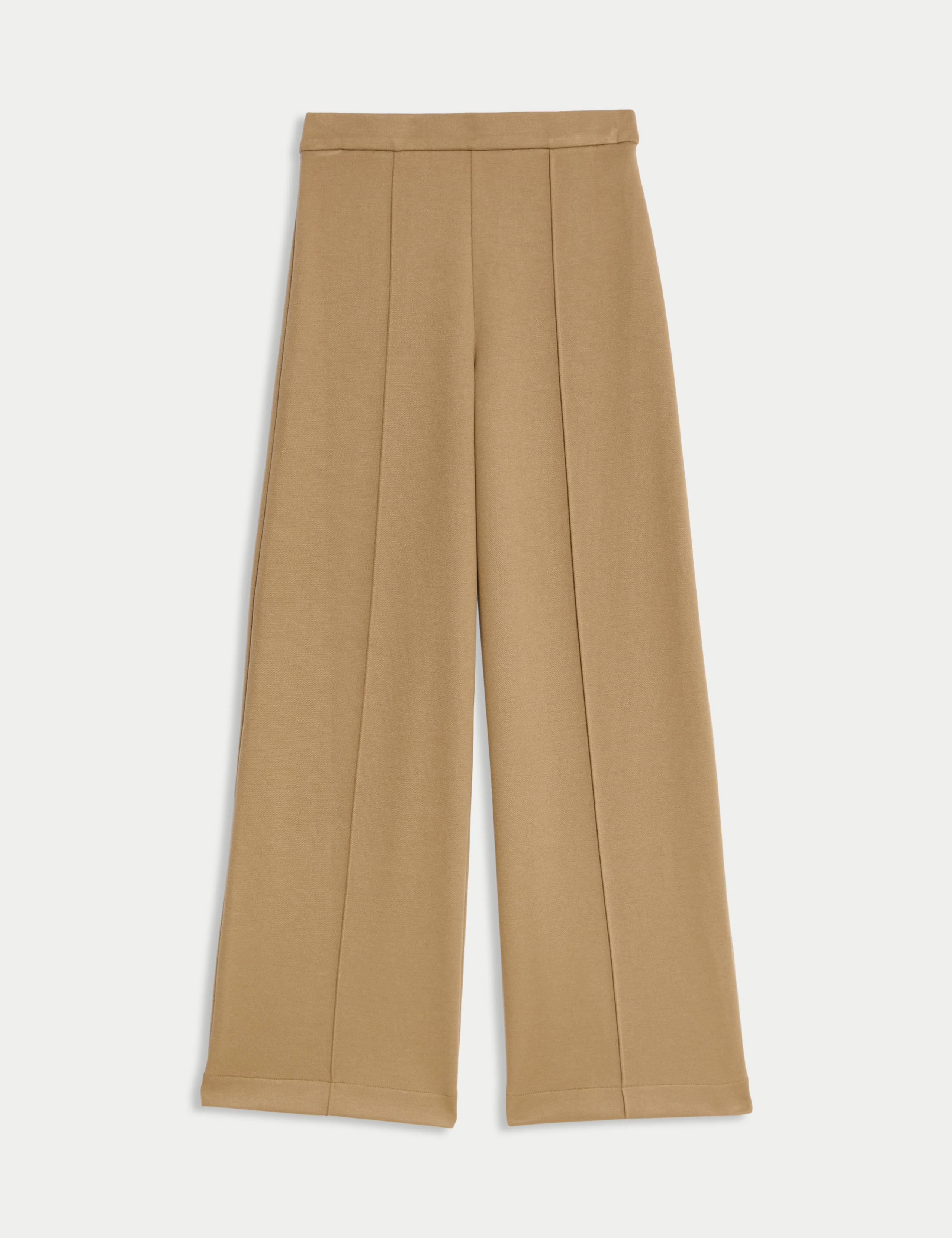 Jersey Elasticated Waist Wide Leg Trousers 2 of 5