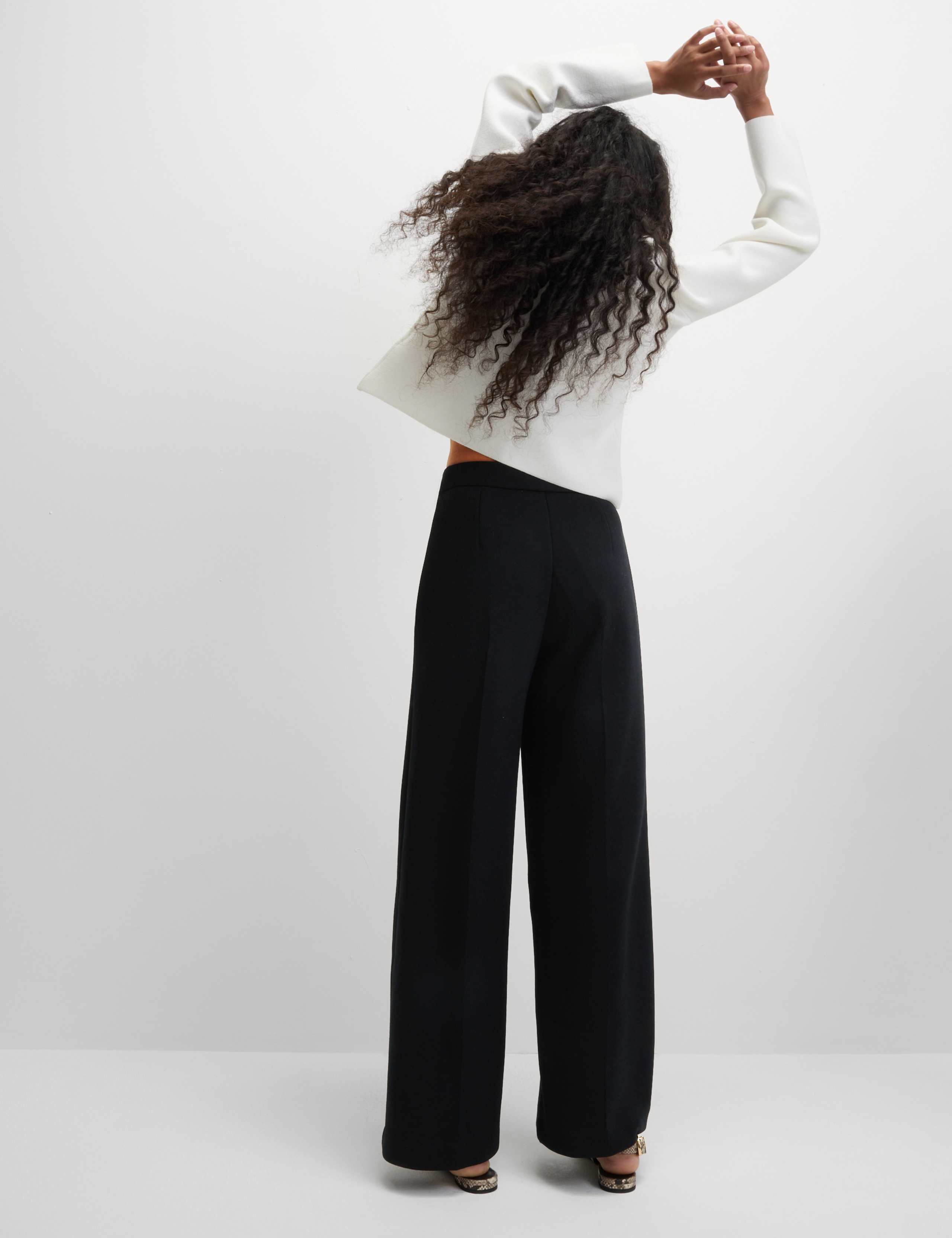 Jersey Elasticated Waist Wide Leg Trousers 4 of 5