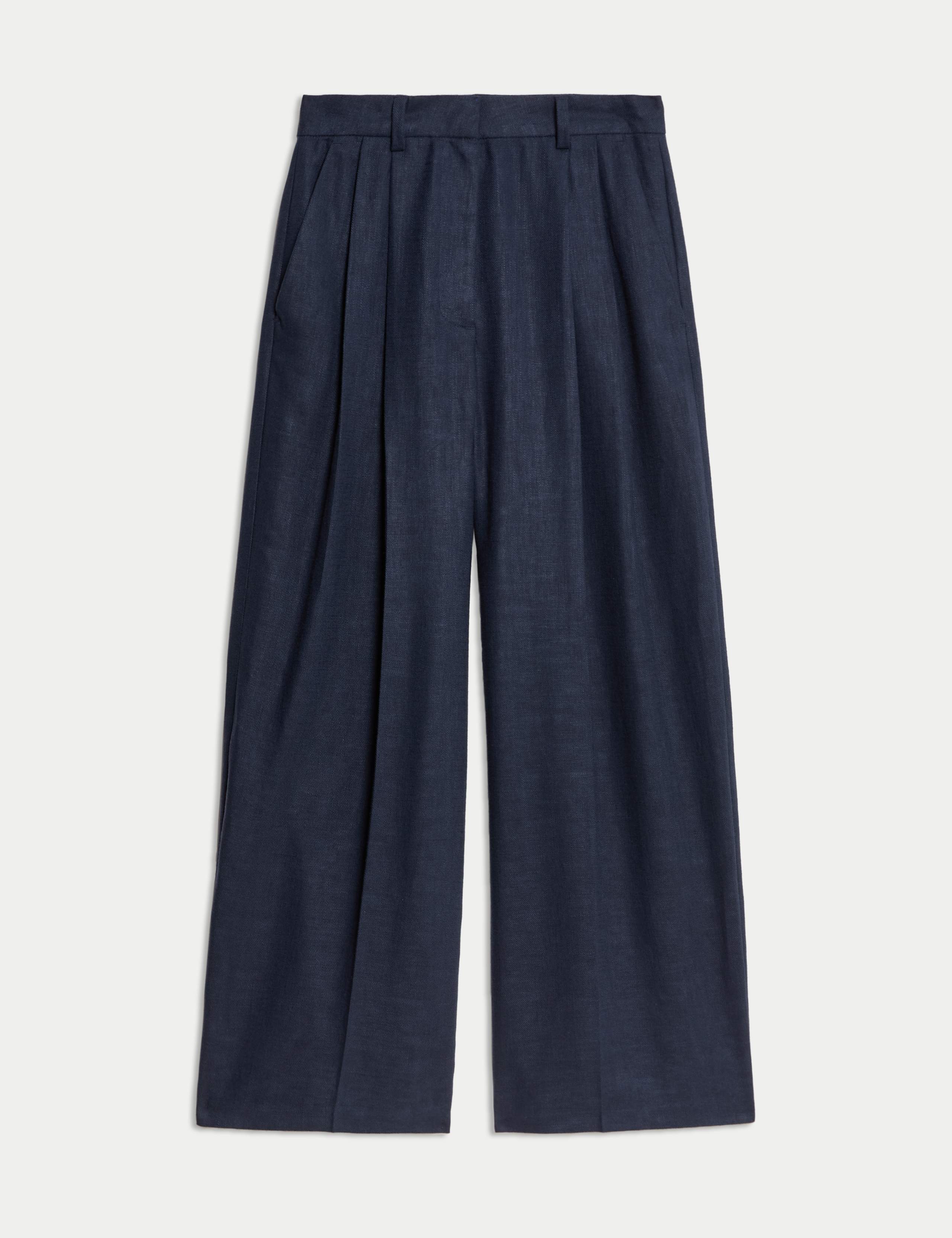 Linen Rich Twill Wide Leg Trousers 2 of 6
