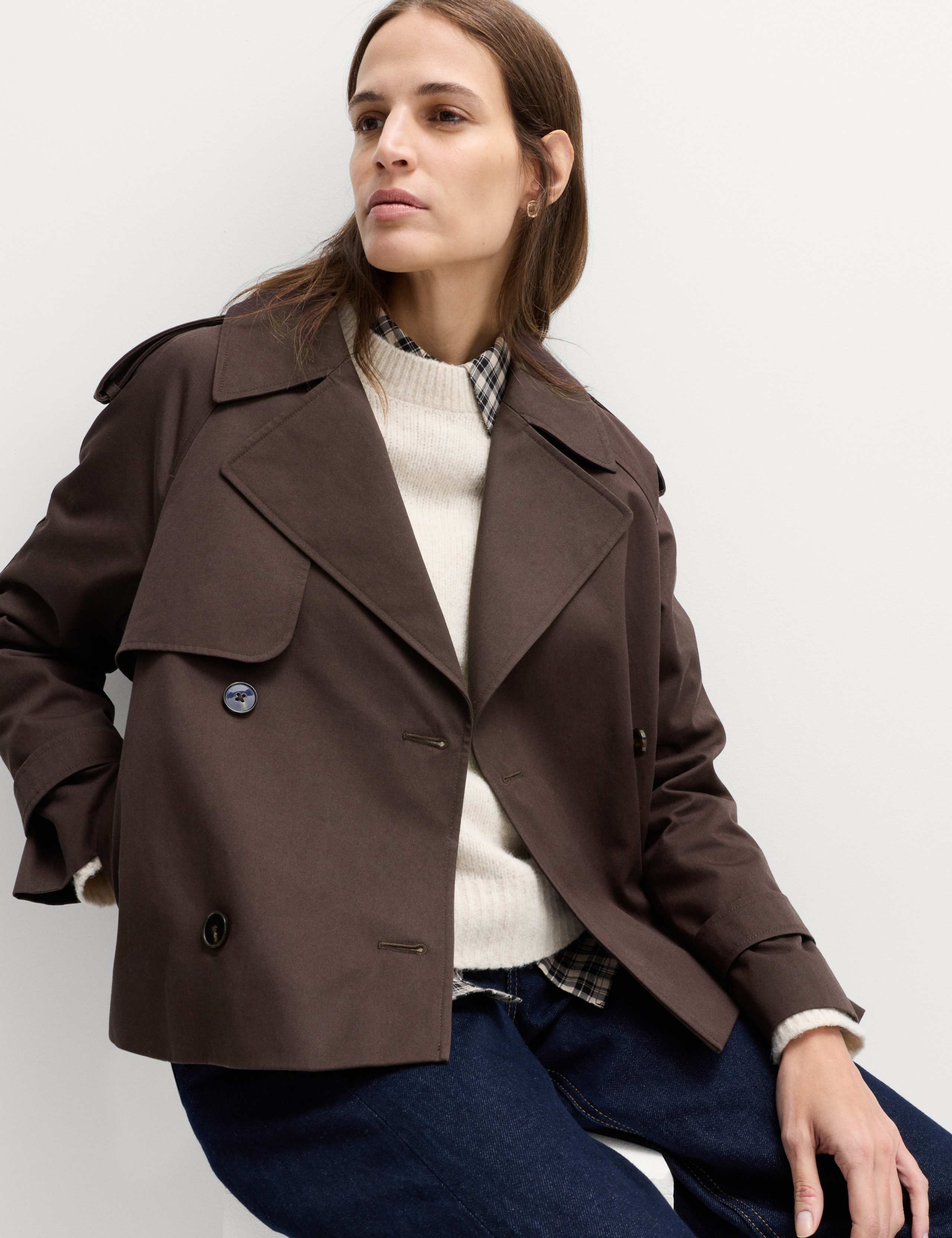 Pure Cotton Short Trench Coat 6 of 6