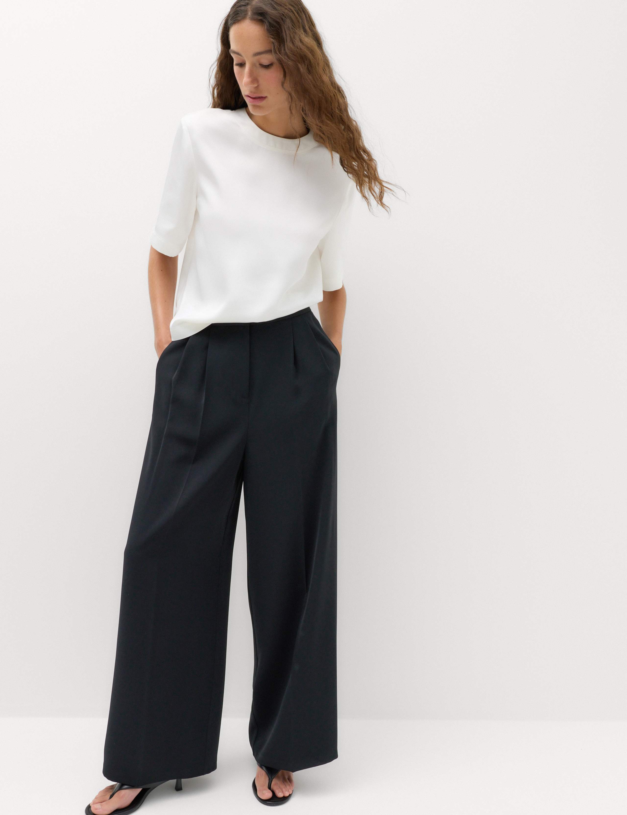 Pleated Wide Leg Trousers 1 of 6