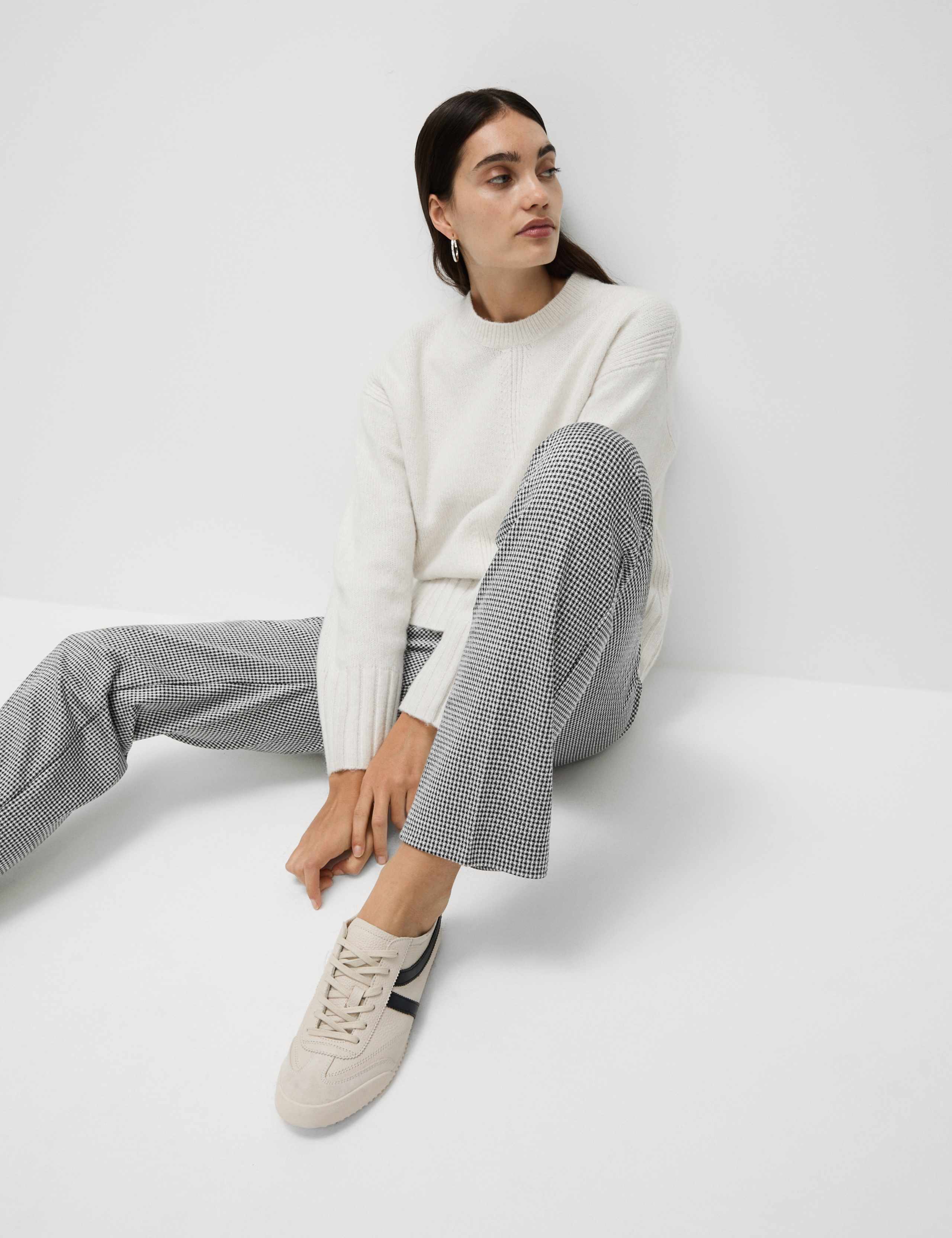 Jersey Checked Straight Leg Trousers 4 of 4