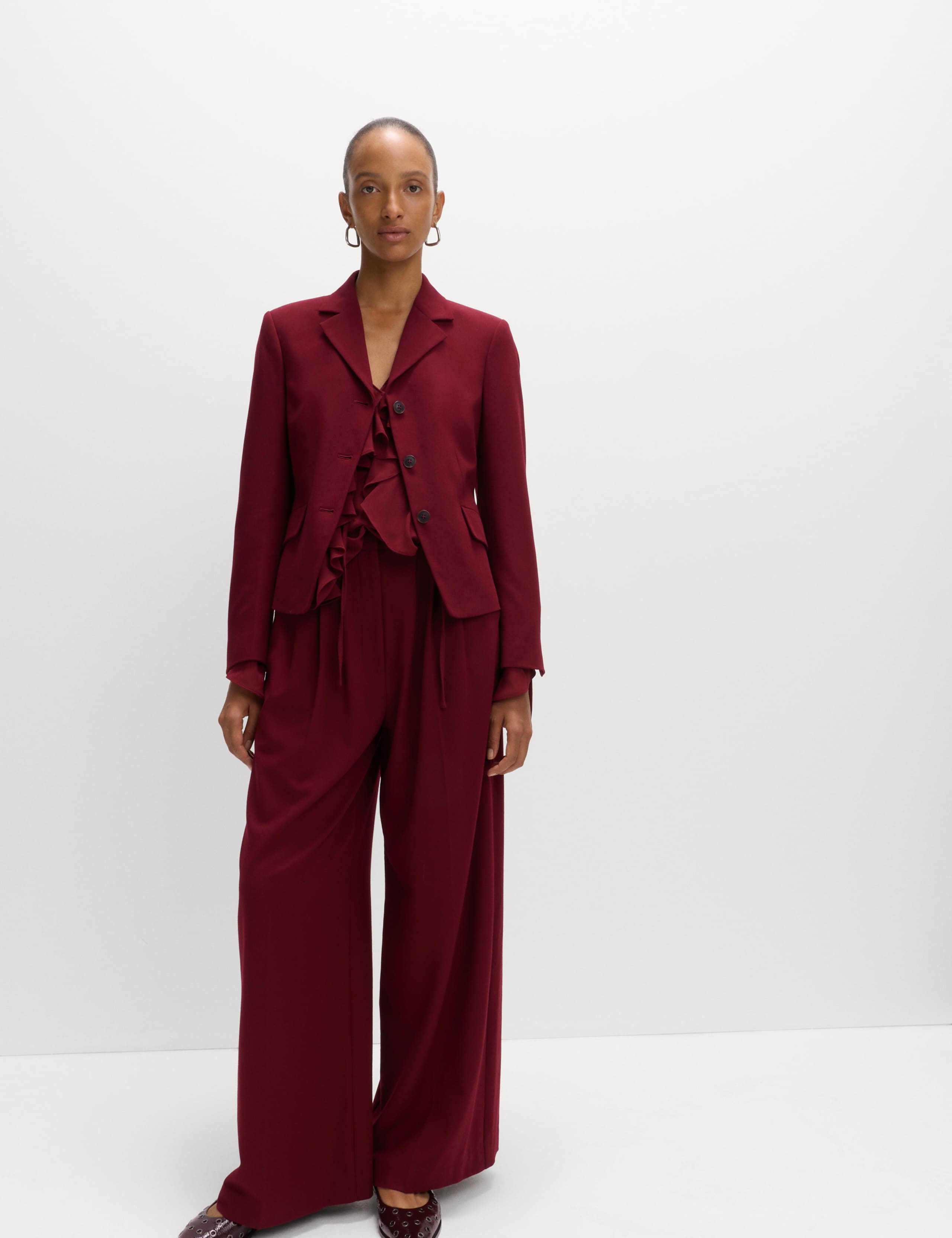 Wool Look Tailored Revere Cropped Blazer 5 of 7