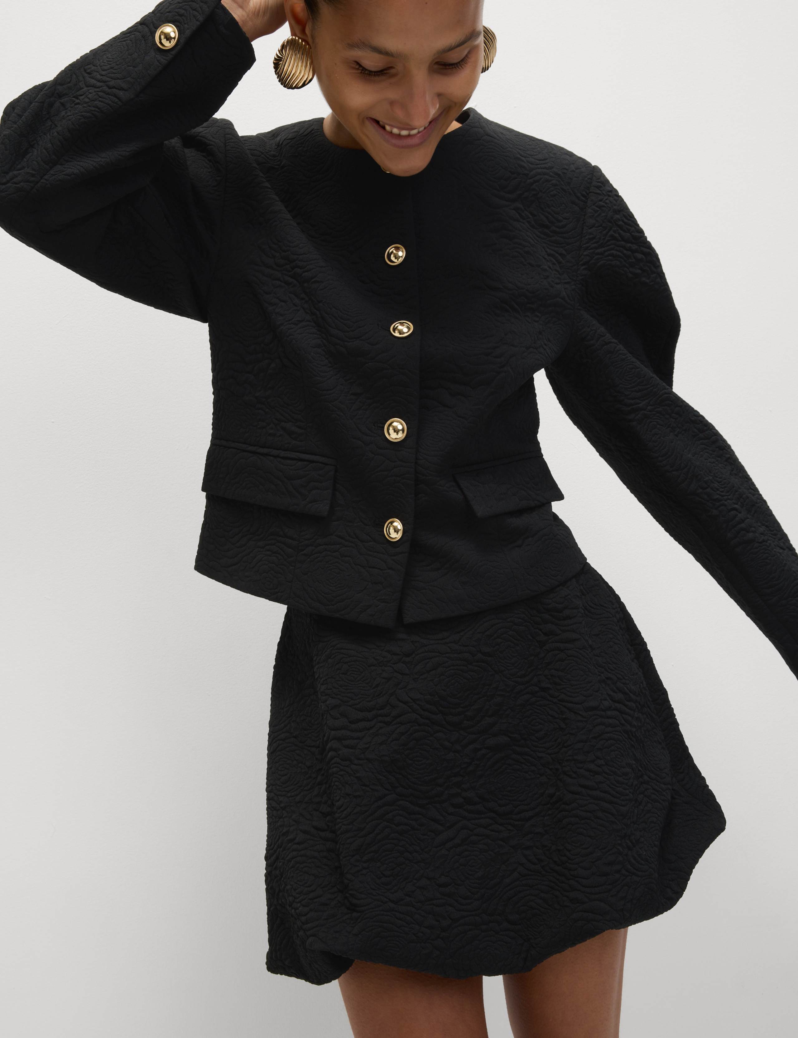 Jacquard Collarless Jacket 3 of 7
