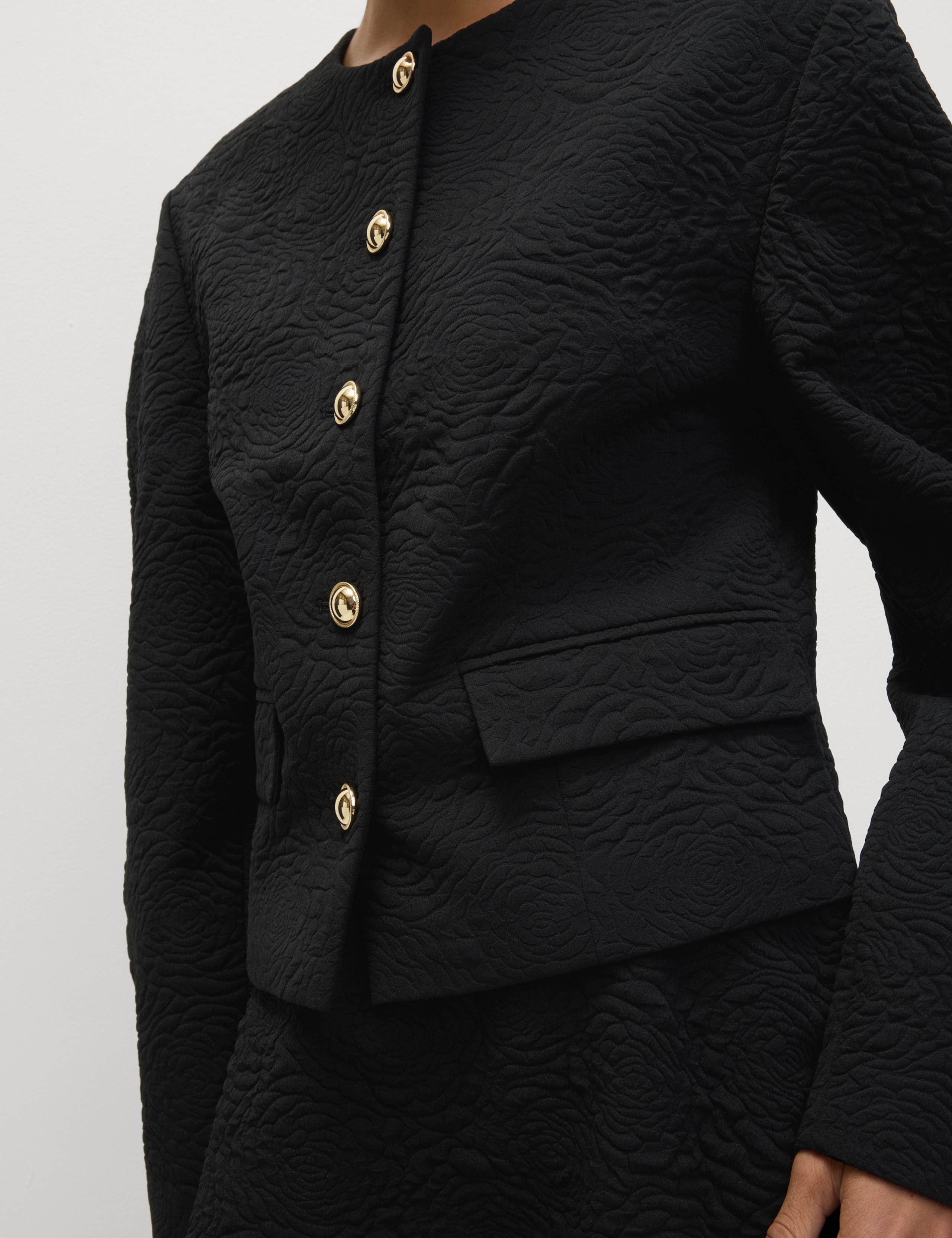 Jacquard Collarless Jacket 6 of 7